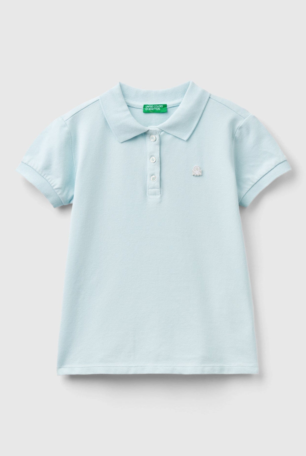 يونايتد كولورز اوف بينيتون قميص بولو بناتي بأكمام قصيرة من القطن العضوي