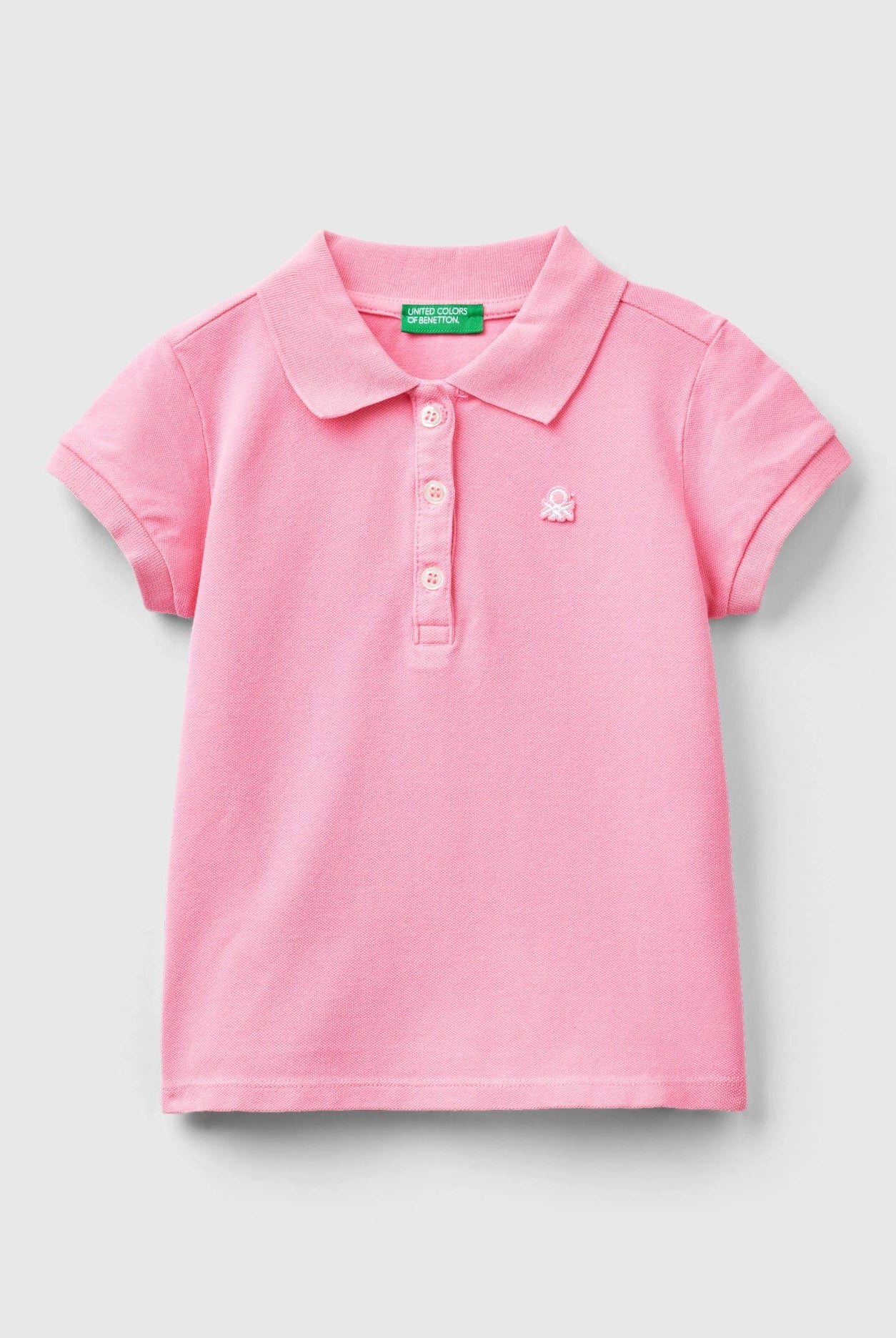 يونايتد كولورز اوف بينيتون تي شيرت بولو بناتي بقصة عادية من القطن العضوي