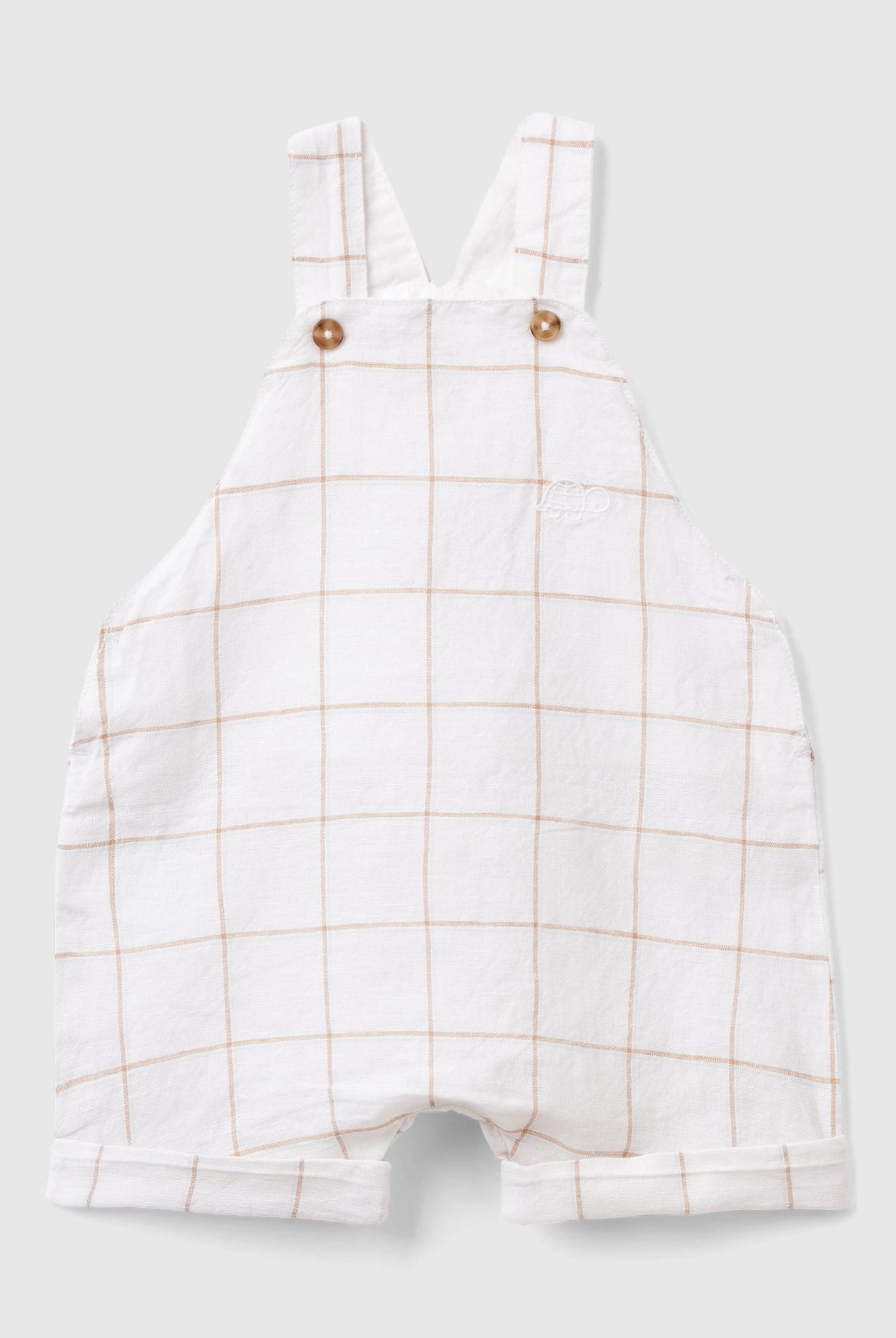 يونايتد كولورز اوف بينيتون بدلة بأرجل مطوية مع تطريز وأزرار على الصدر رضع أطفال