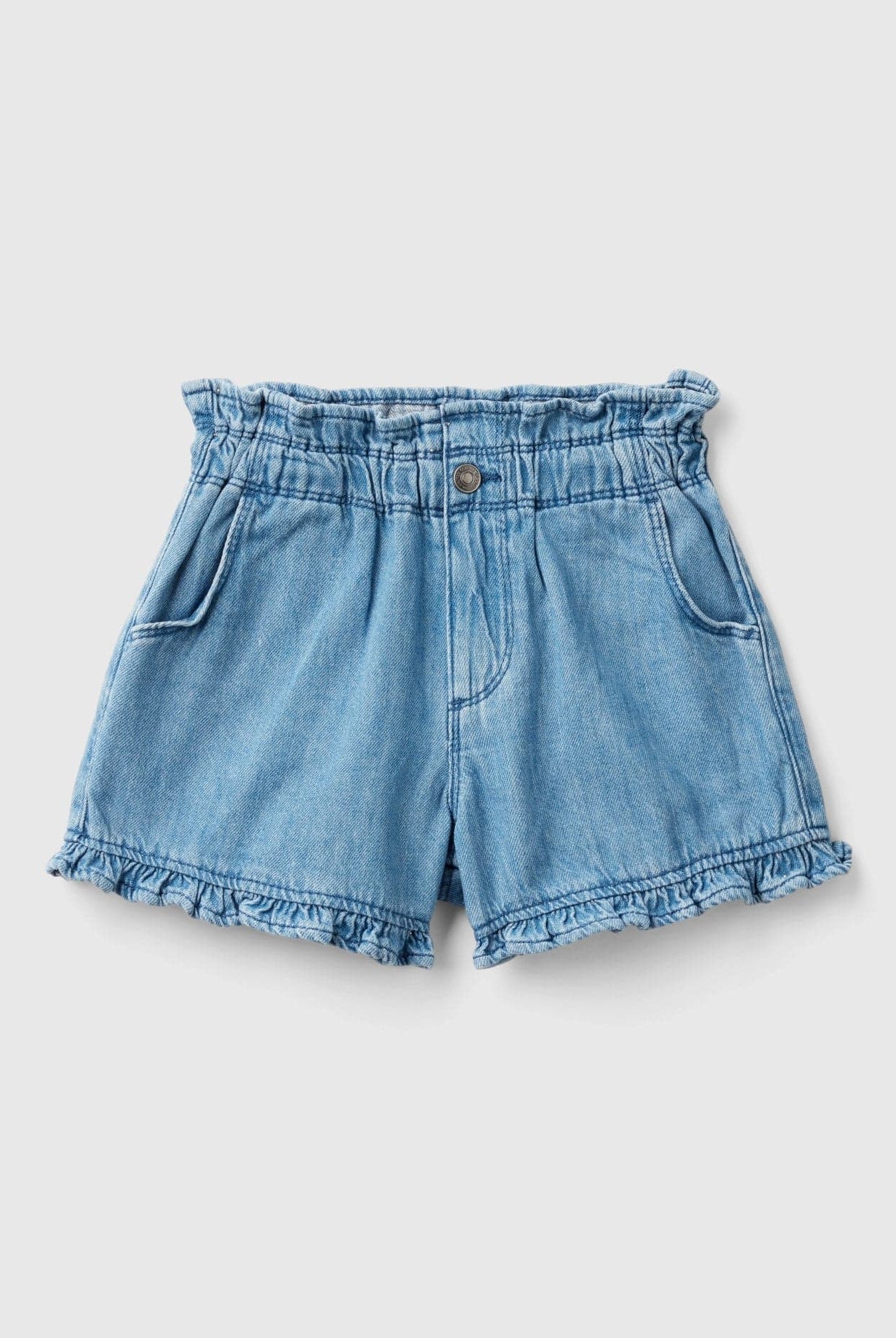 يونايتد كولورز اوف بينيتون شورت بكشكشة بزرار أمامي بناتي