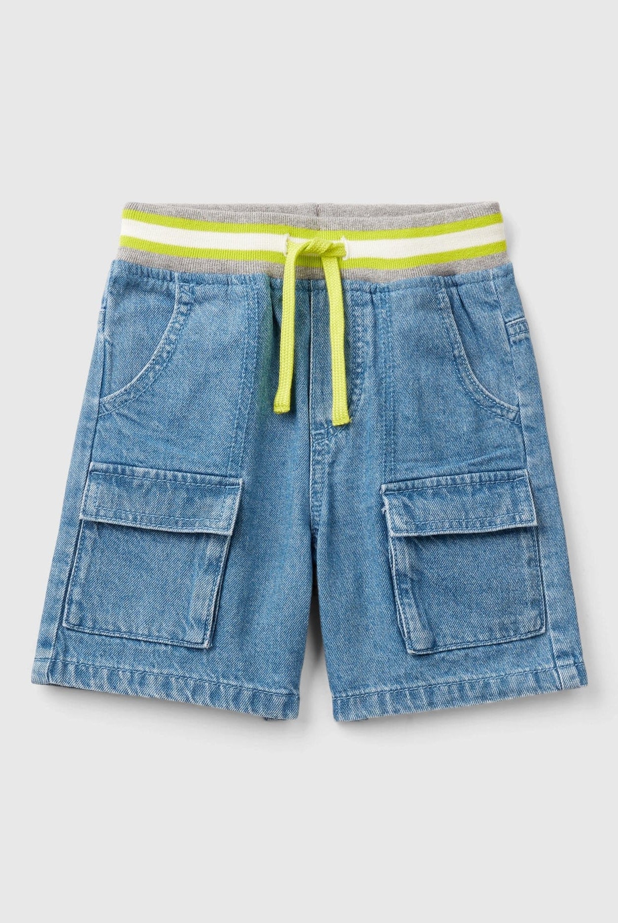 يونايتد كولورز اوف بينيتون شورت برمودا جينز بجيوب كبيرة وخصر مطاطي أطفالي