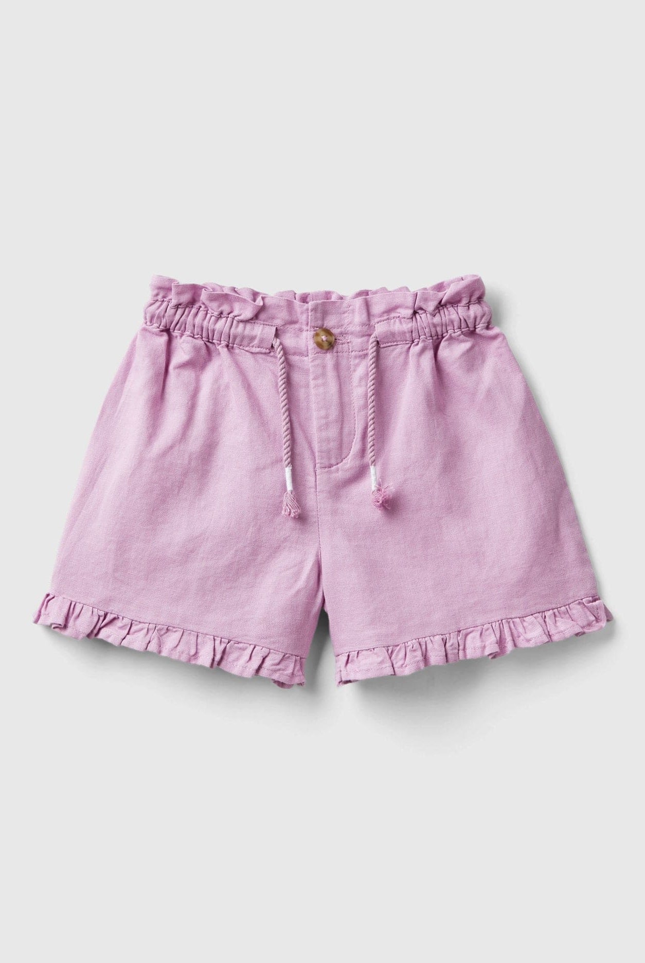 يونايتد كولورز اوف بينيتون شورت بناتي بخصر مجمع وأطراف كشكش