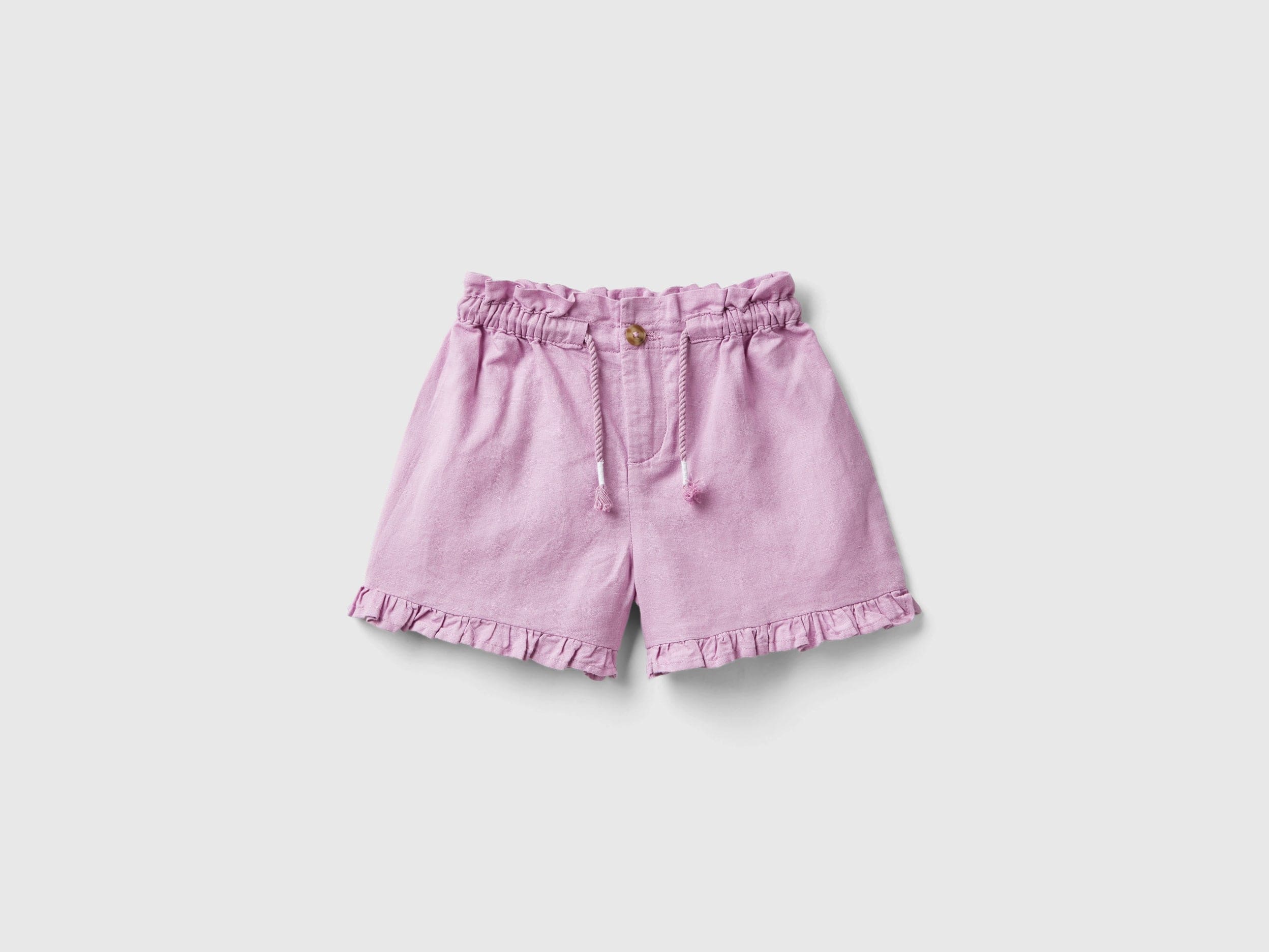 يونايتد كولورز اوف بينيتون شورت بناتي بخصر مجمع وأطراف كشكش