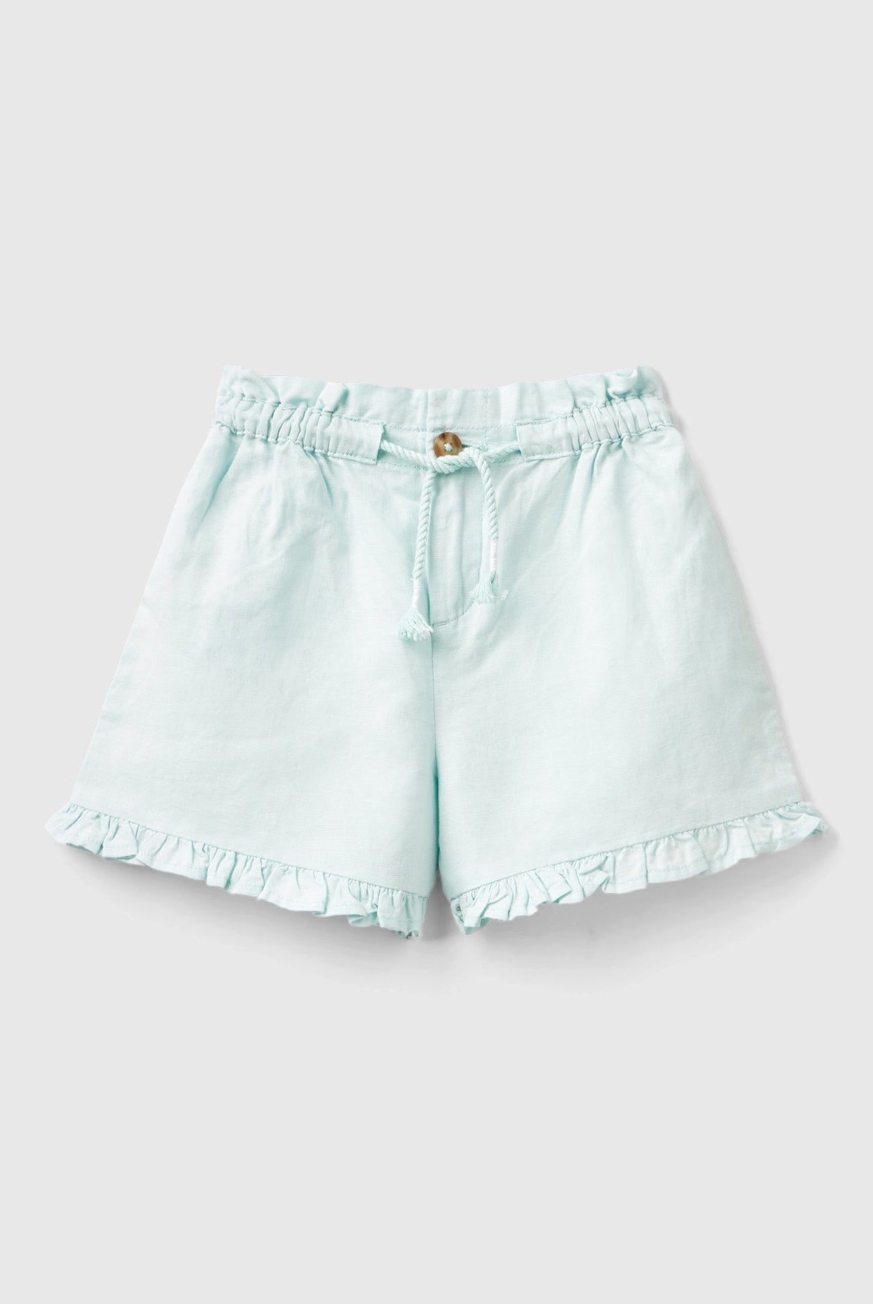 يونايتد كولورز اوف بينيتون شورت بناتي بخصر مجمع وأطراف كشكش