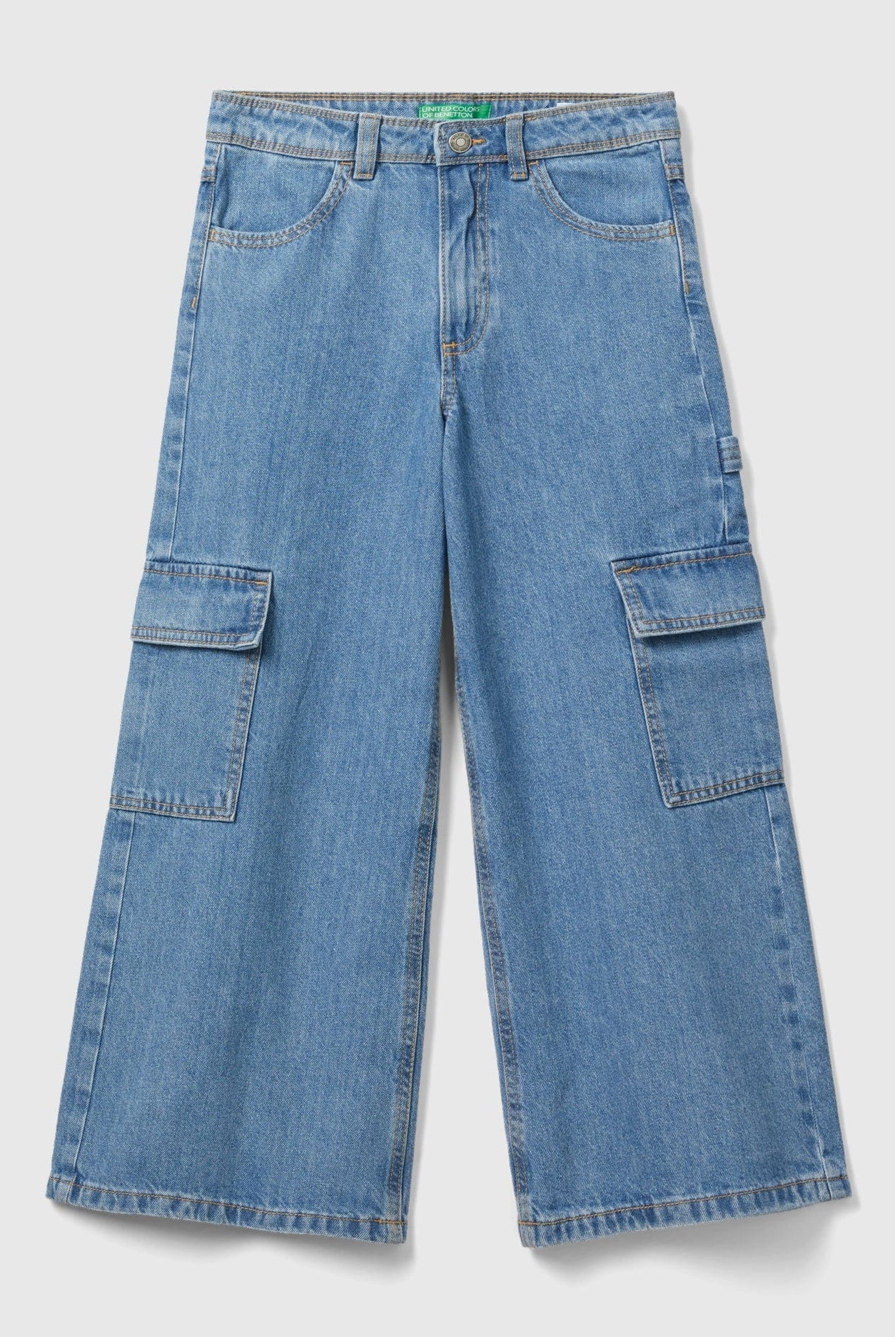 يونايتد كولورز اوف بينيتون بنطلون جينز كارجو واسع أطفالي