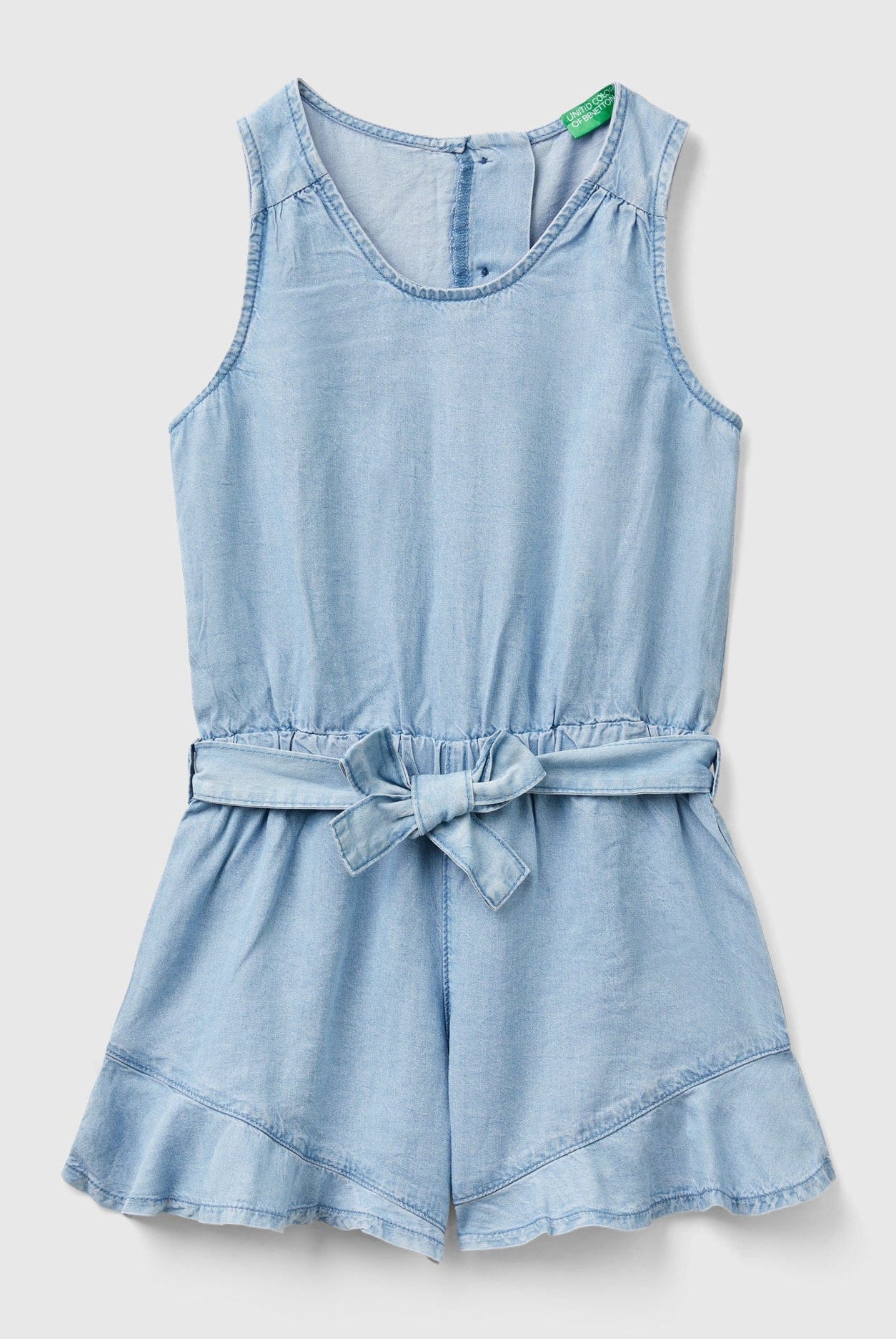 يونايتد كولورز اوف بينيتون جمبسوت بناتي قصير بدون أكمام بحزام على الخصر وكرانيش