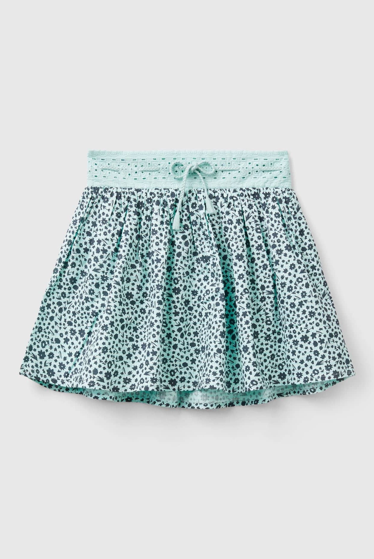 يونايتد كولورز اوف بينيتون تنورة بناتي مزخرفة بحزام مطاطي ورباط على الخصر