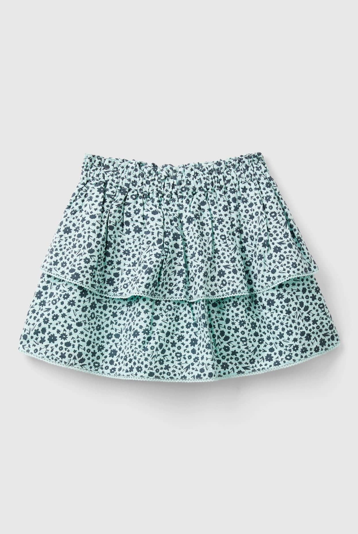 يونايتد كولورز اوف بينيتون تنورة بناتي طبقات مزدوجة بحزام خصر مرن