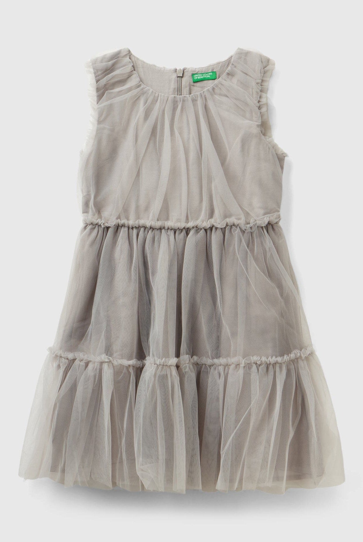 يونايتد كولورز اوف بينيتون فستان تول بناتي بدون أكمام مبطن من الداخل منقوش
