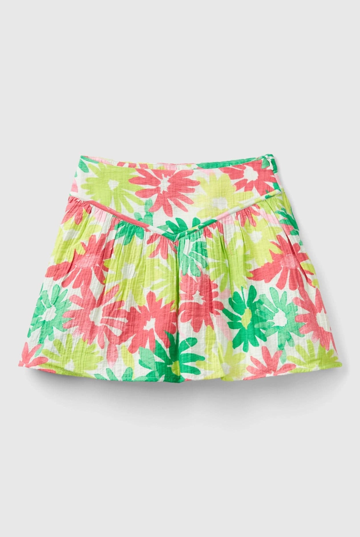 يونايتد كولورز اوف بينيتون تنورة بناتي مطبوعة بأزهار مع تفاصيل على الخصر