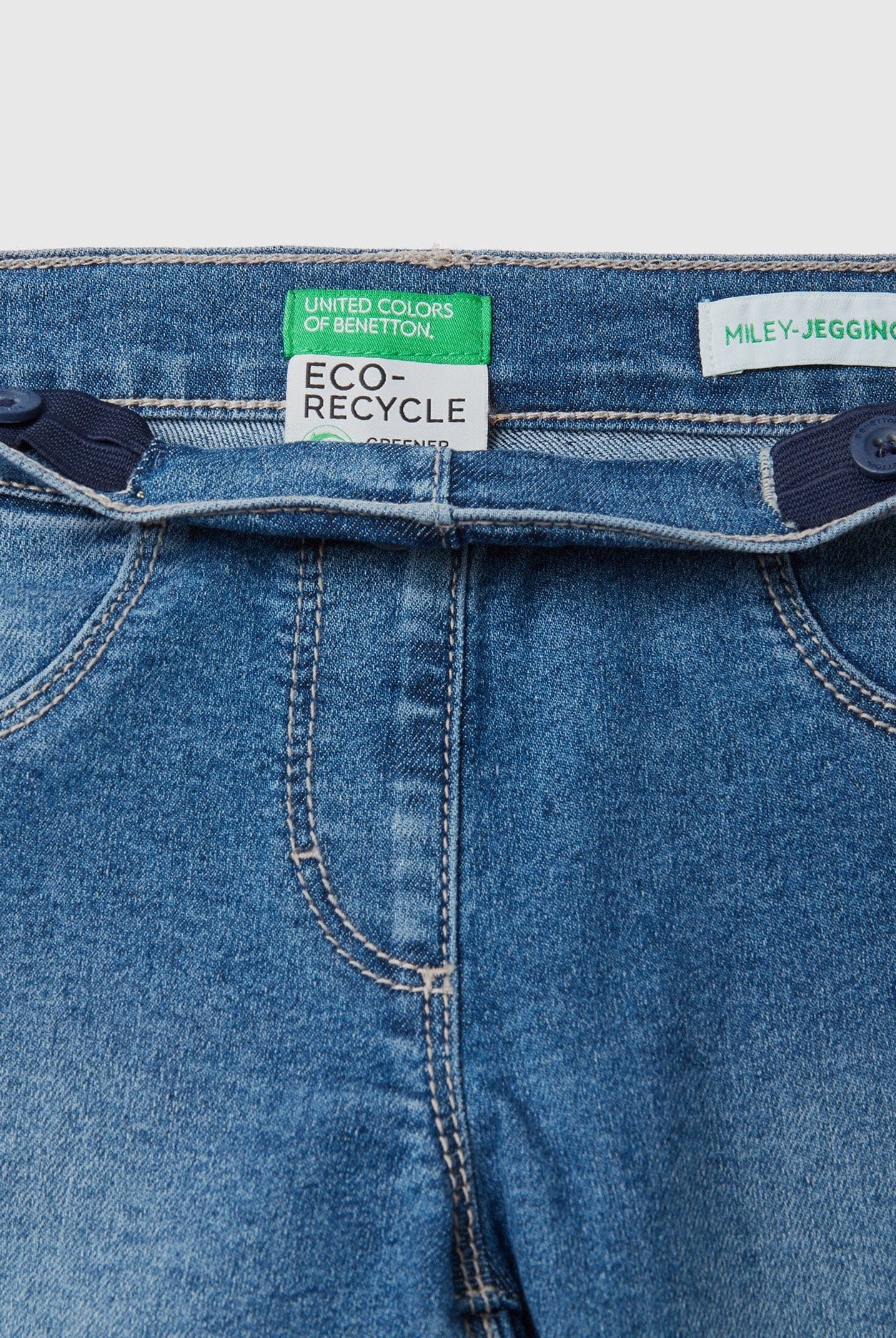 يونايتد كولورز اوف بينيتون بنطلون جينر بناتي صديق للبيئة من مزيج القطن المطاطي