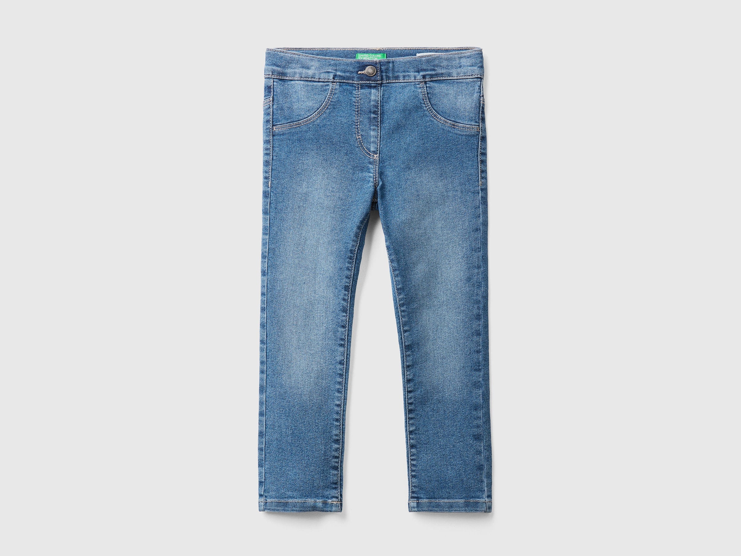 يونايتد كولورز اوف بينيتون بنطلون جينر بناتي صديق للبيئة من مزيج القطن المطاطي