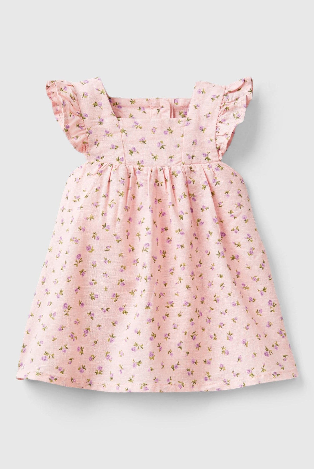 يونايتد كولورز اوف بينيتون فستان بنقوش وأزرار زخرفية وكشكش رضع