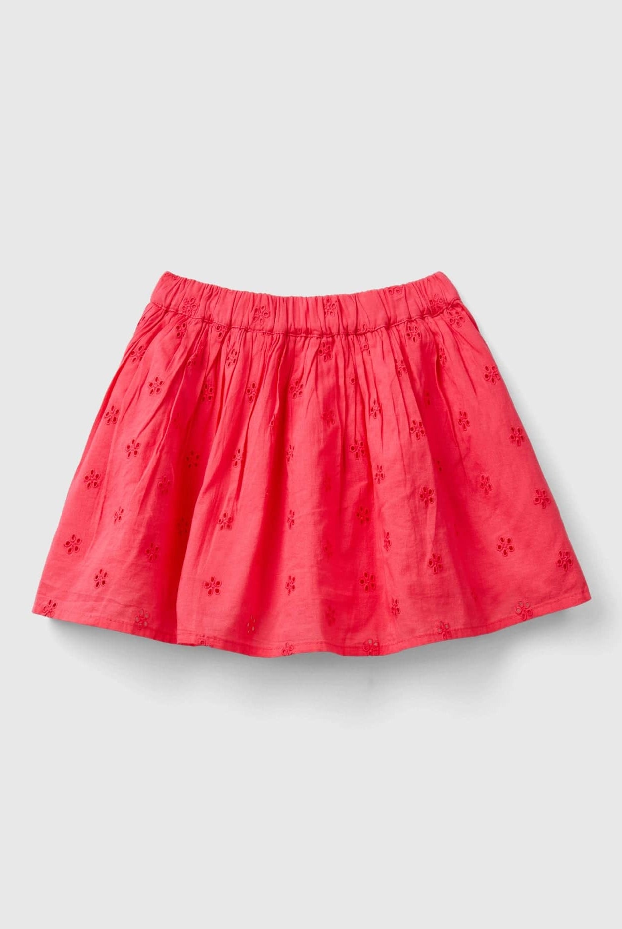 خصومات يونايتد كولورز اوف بينيتون تنورة موسلين مطرزة بخصر مطاطي بناتي