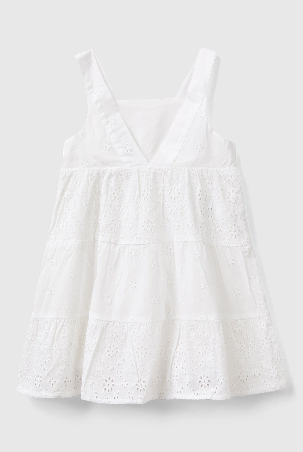 خصومات يونايتد كولورز اوف بينيتون فستان بتفاصيل مثلثة على الظهر وسحاب مخفي على الجانب للبنات