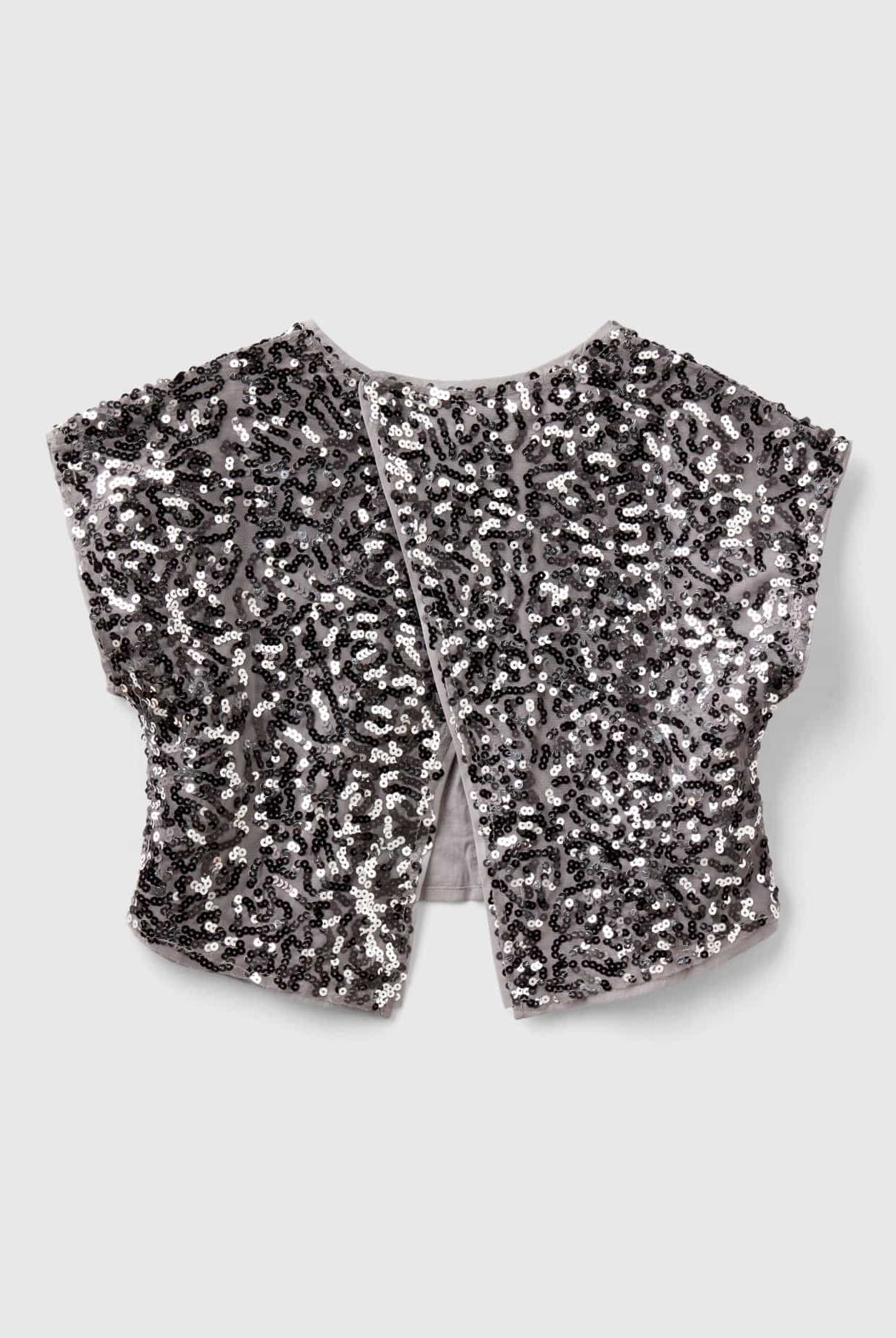 يونايتد كولورز اوف بينيتون بلوزة بناتي برقبة دائرية ونقوش كاملة مع تفصيل متقاطع على الظهر