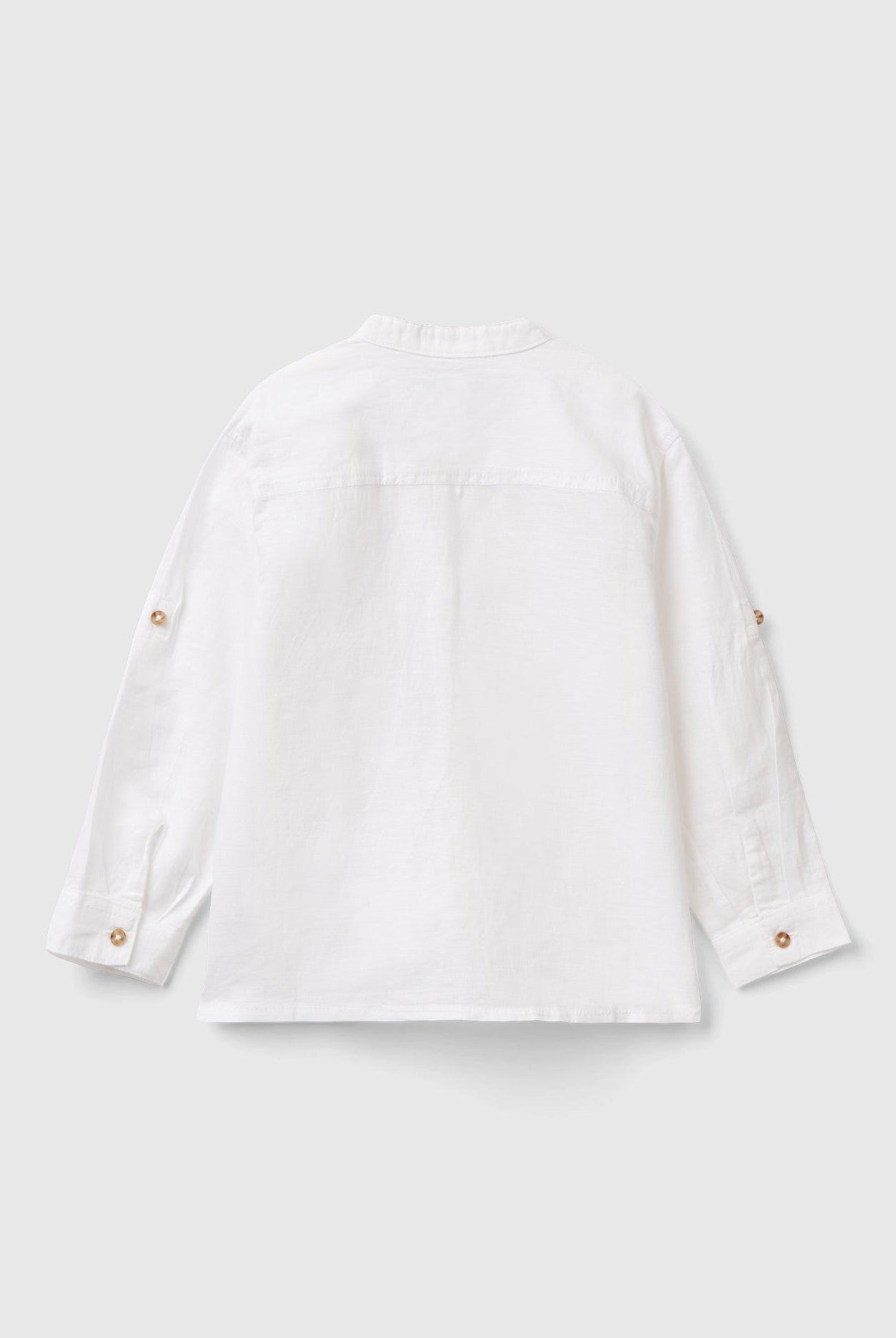 يونايتد كولورز اوف بينيتون قميص كتان اطفال بياقة قابلة للطي