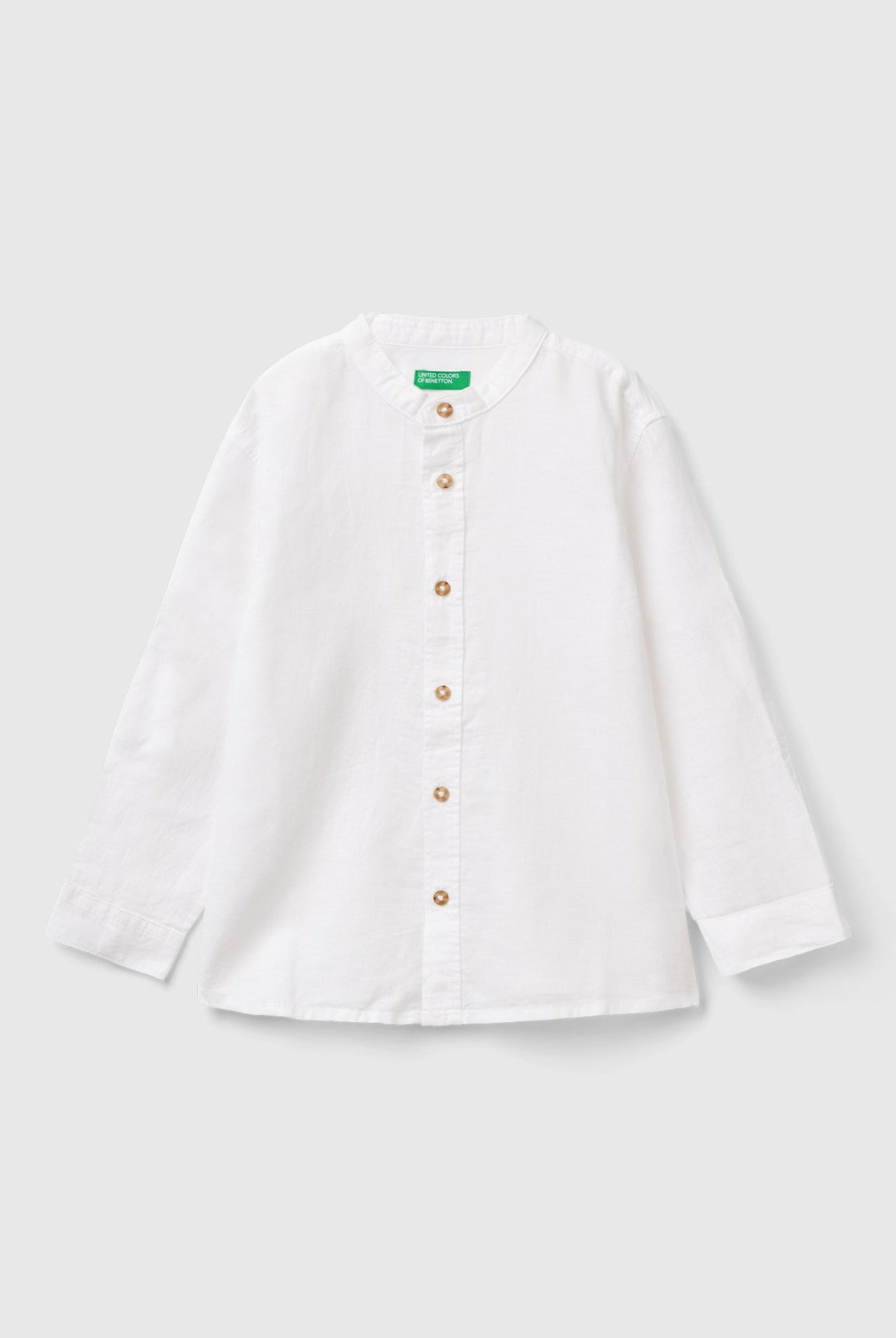 يونايتد كولورز اوف بينيتون قميص كتان اطفال بياقة قابلة للطي
