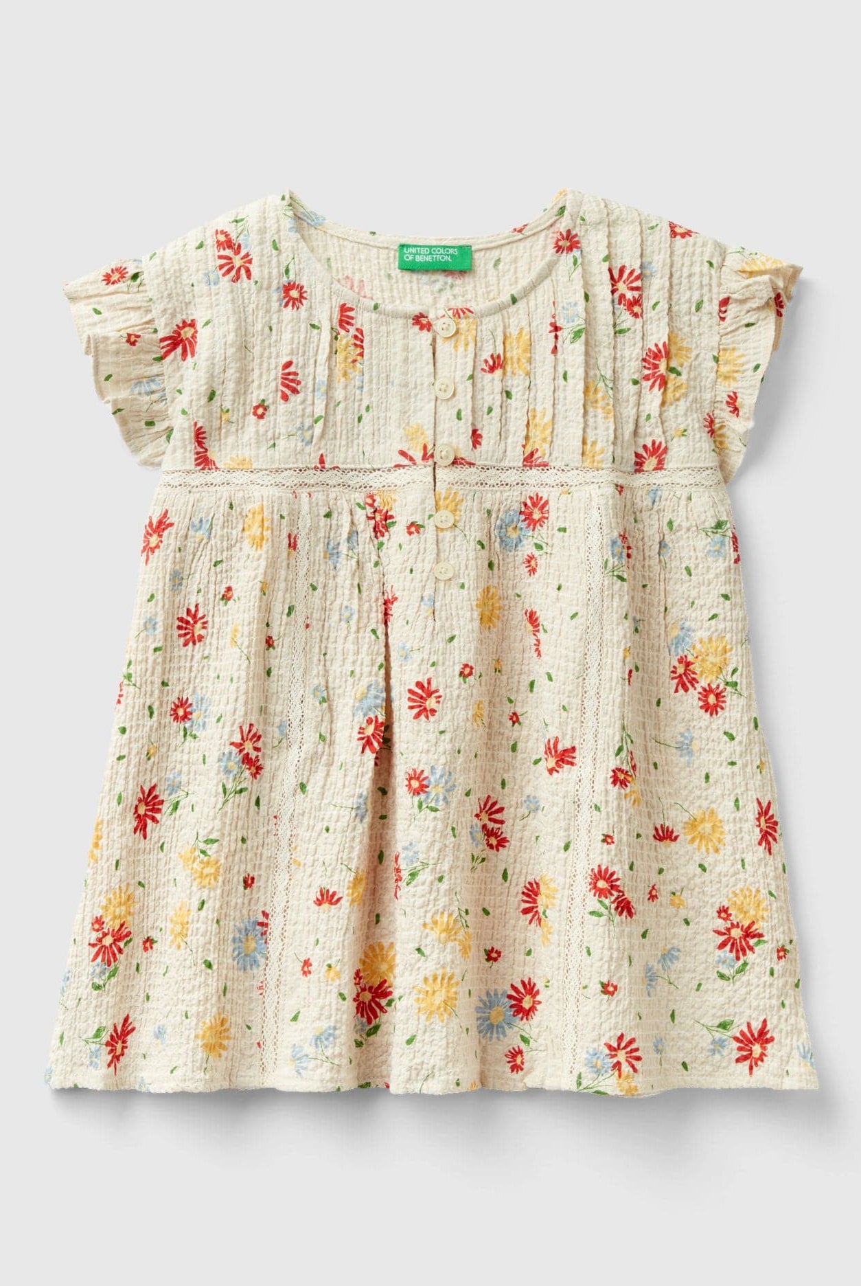 يونايتد كولورز اوف بينيتون بلوزة مزركشة بالكامل بأزرار أمامية بناتي