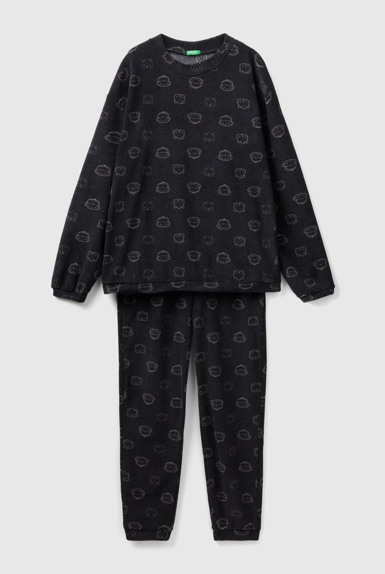 يونايتد كولورز اوف بينيتون طقم بيجامة مطبوع بكل الأنماط ومطوي رجالي