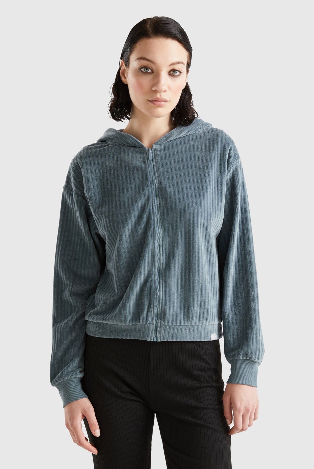 يونايتد كولورز اوف بينيتون هودي بشينيل بسحاب للنساء