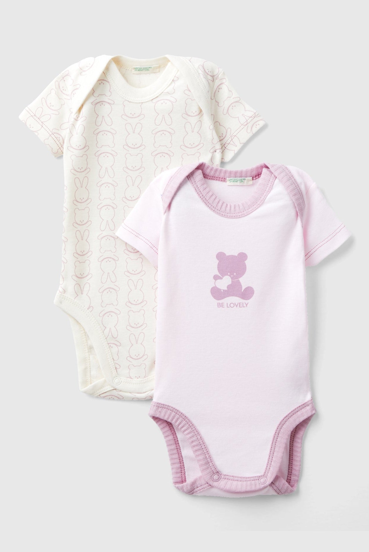 يونايتد كولورز اوف بينيتون طقم 2 سالوبيت ملونة كت رضع أطفال