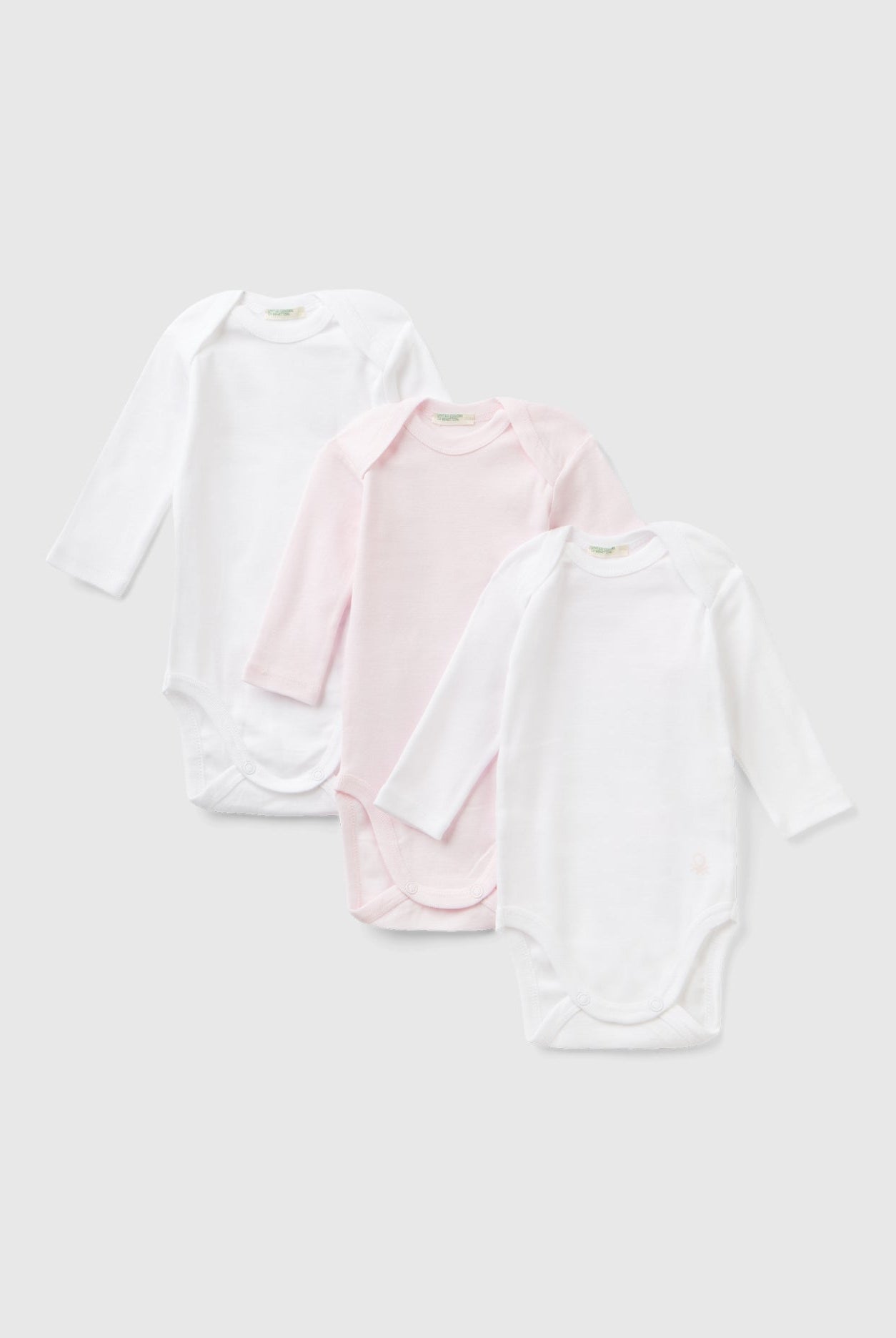 يونايتد كولورز اوف بينيتون بدلات قطن عضوي بثلاث ألوان سادة رضع أطفالي