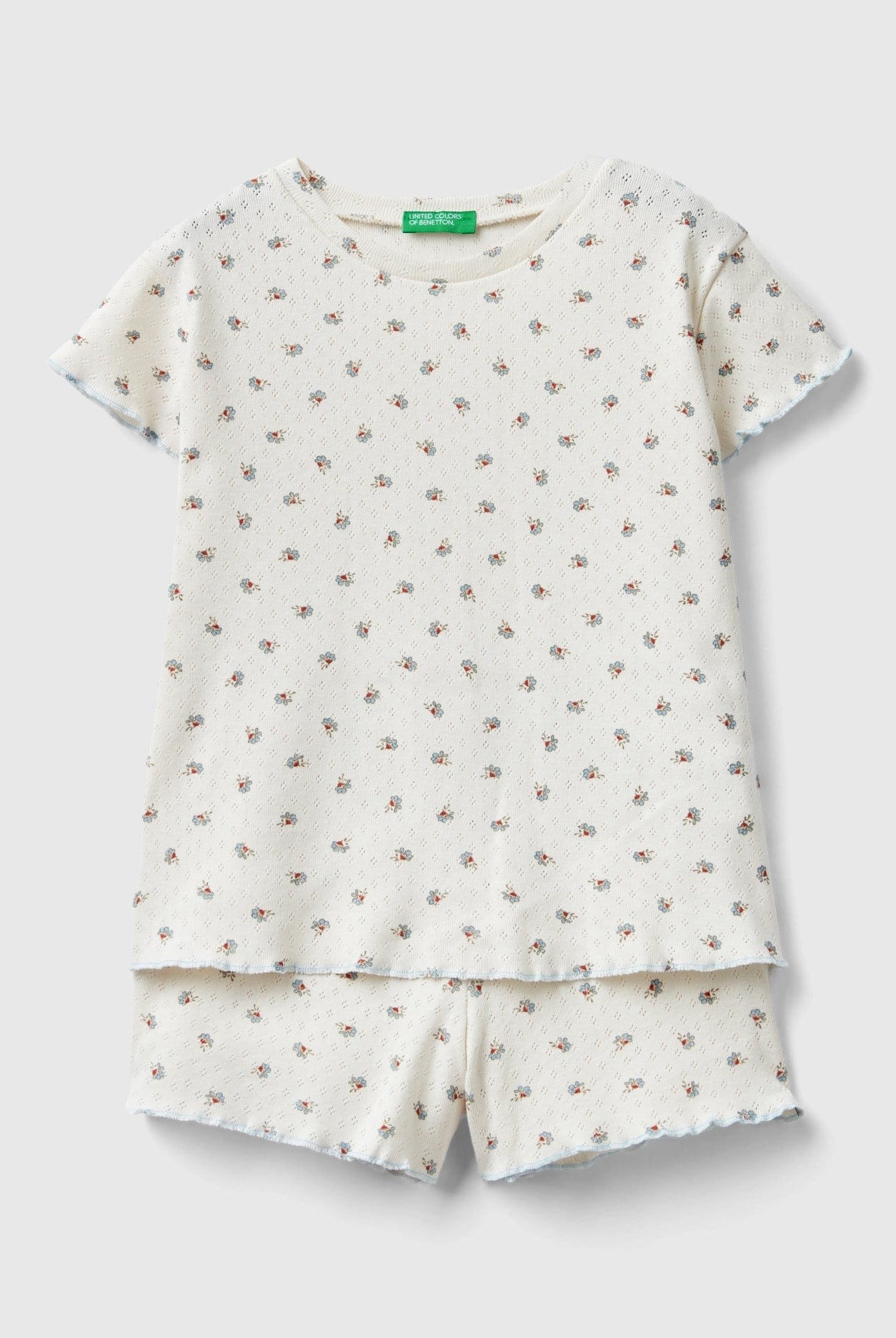 يونايتد كولورز اوف بينيتون بيجامة قطن مطرزة بنسبة 100% بناتي