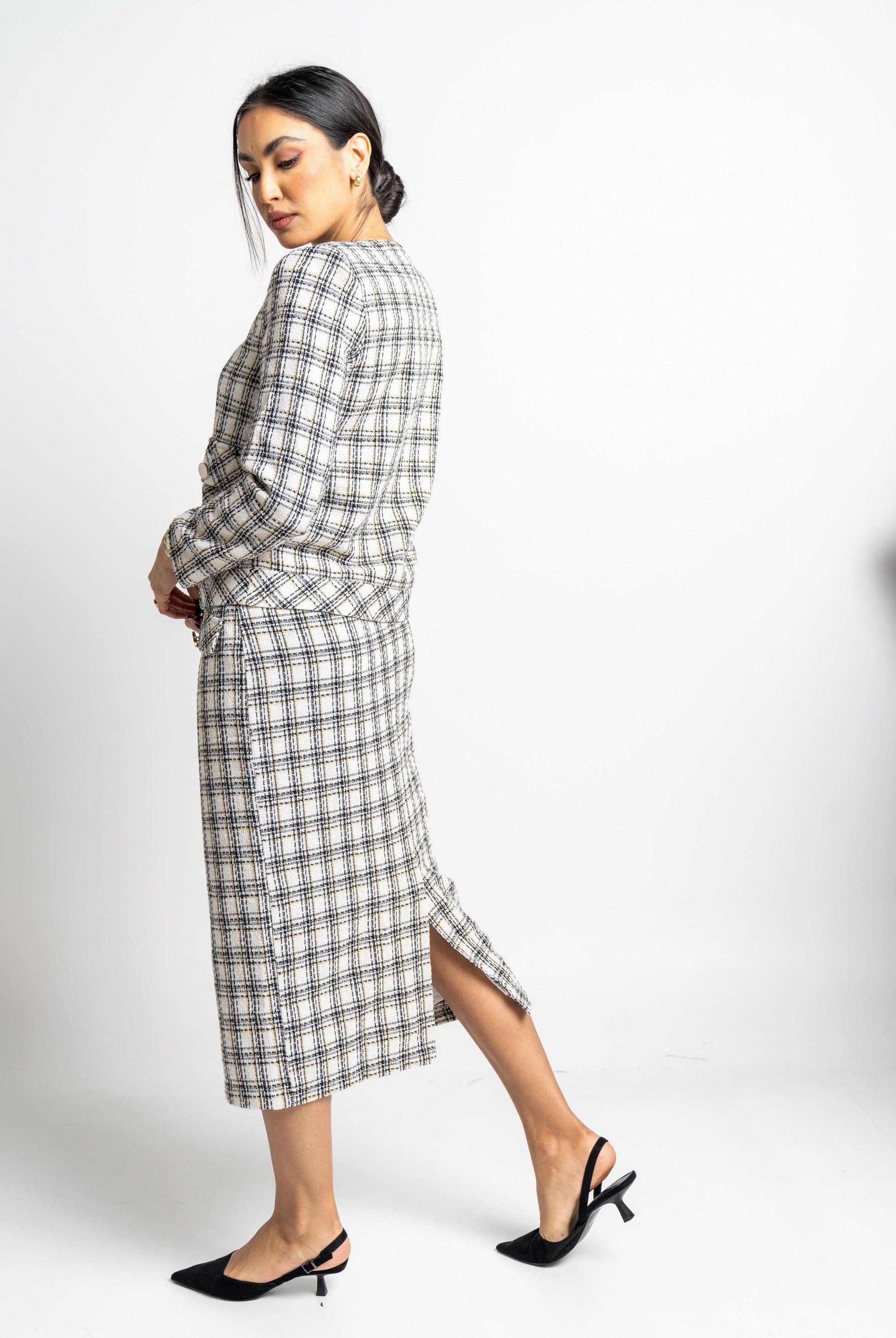 نتشي تنورة ميدي كاروهات نسائي