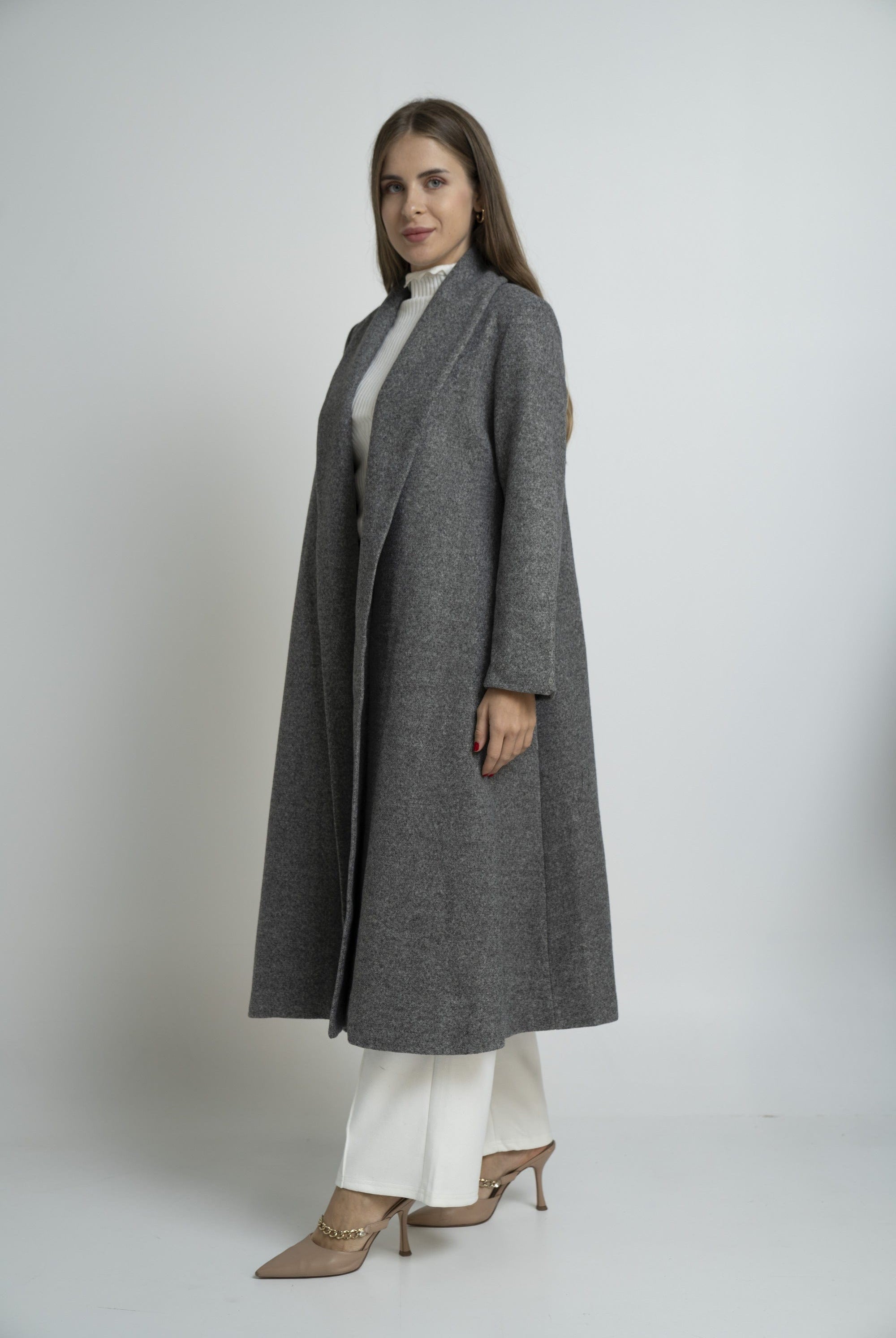 نتشي بالطو واسع طويل كم طويل نسائي