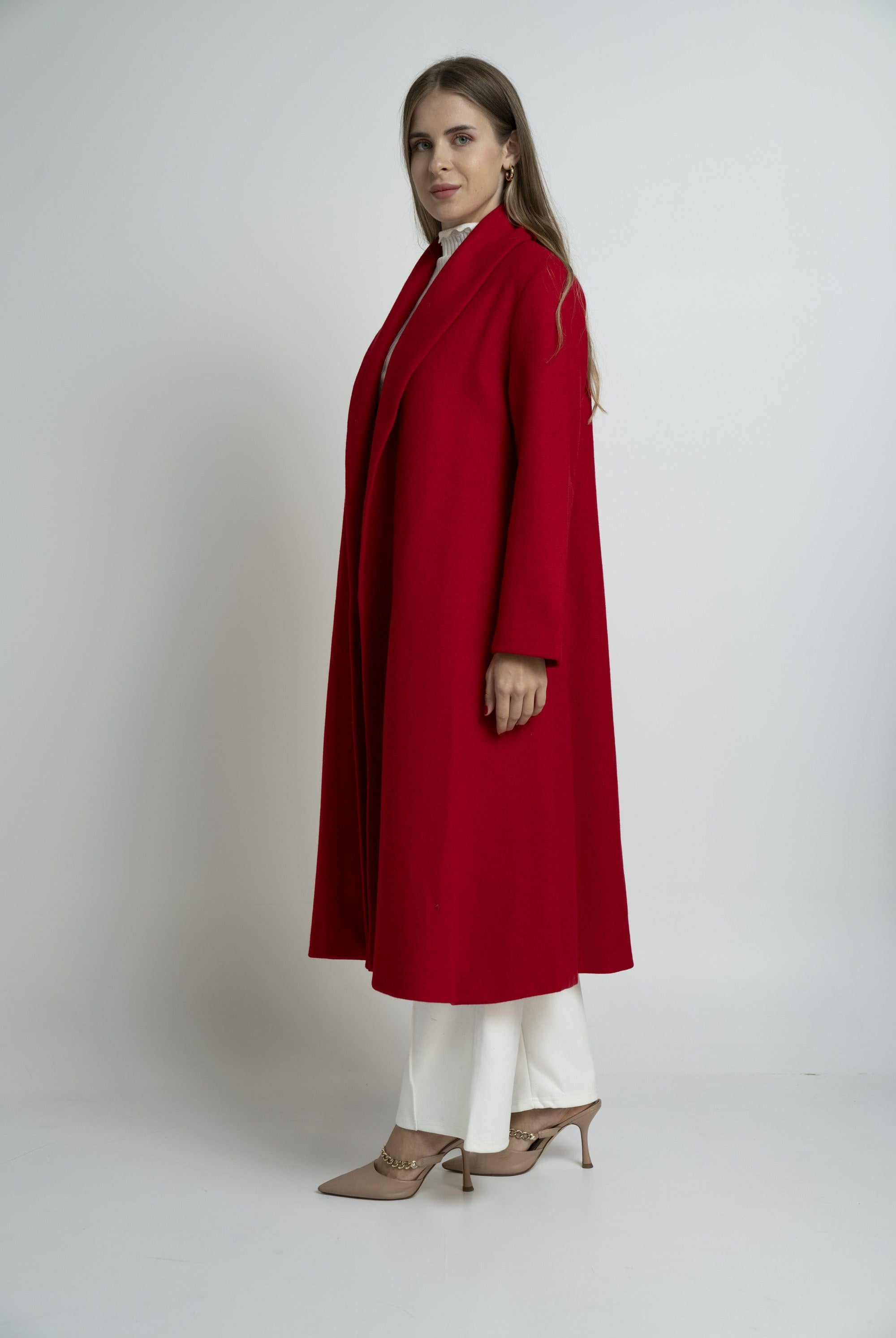 نتشي بالطو واسع طويل كم طويل نسائي