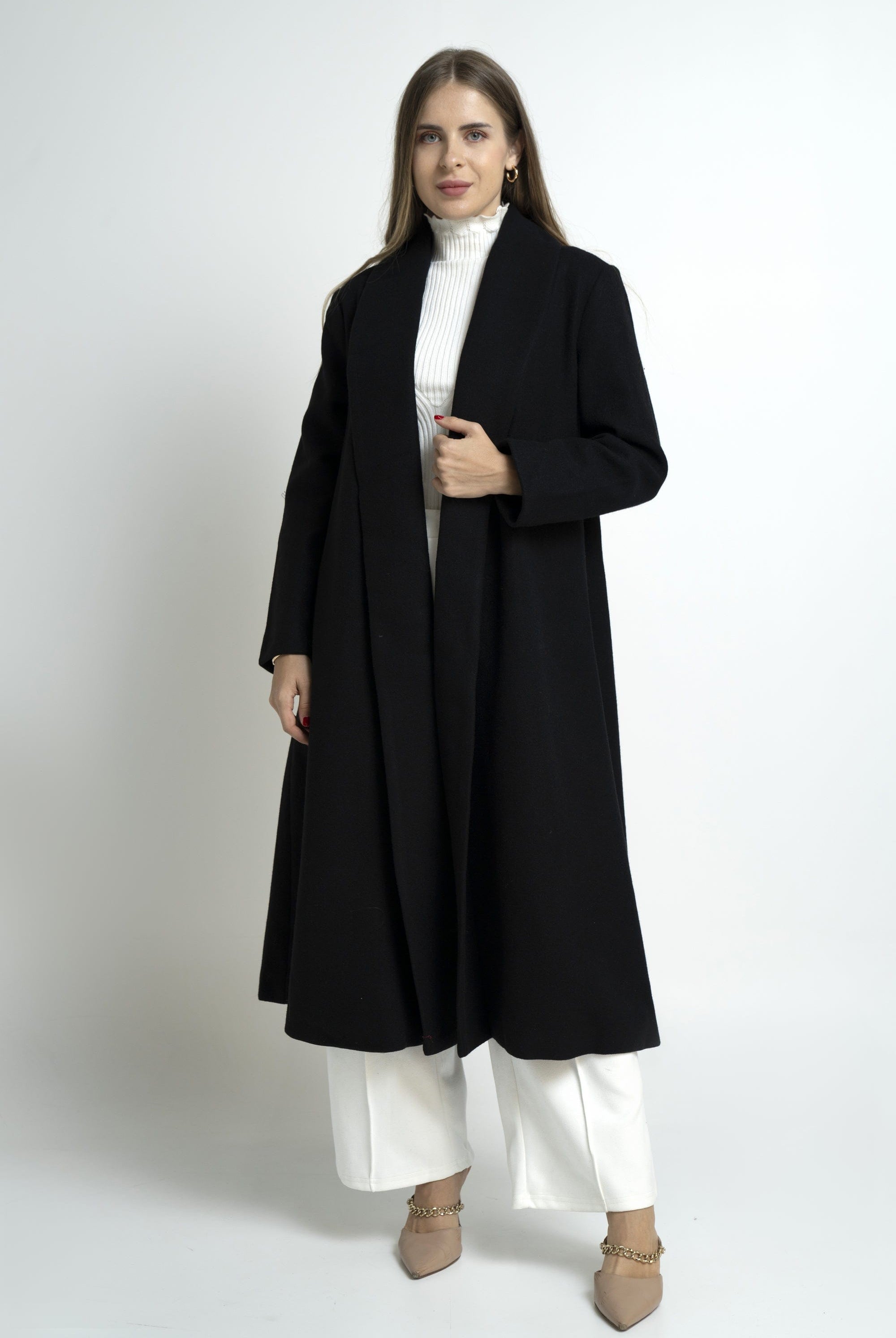 نتشي بالطو واسع طويل كم طويل نسائي