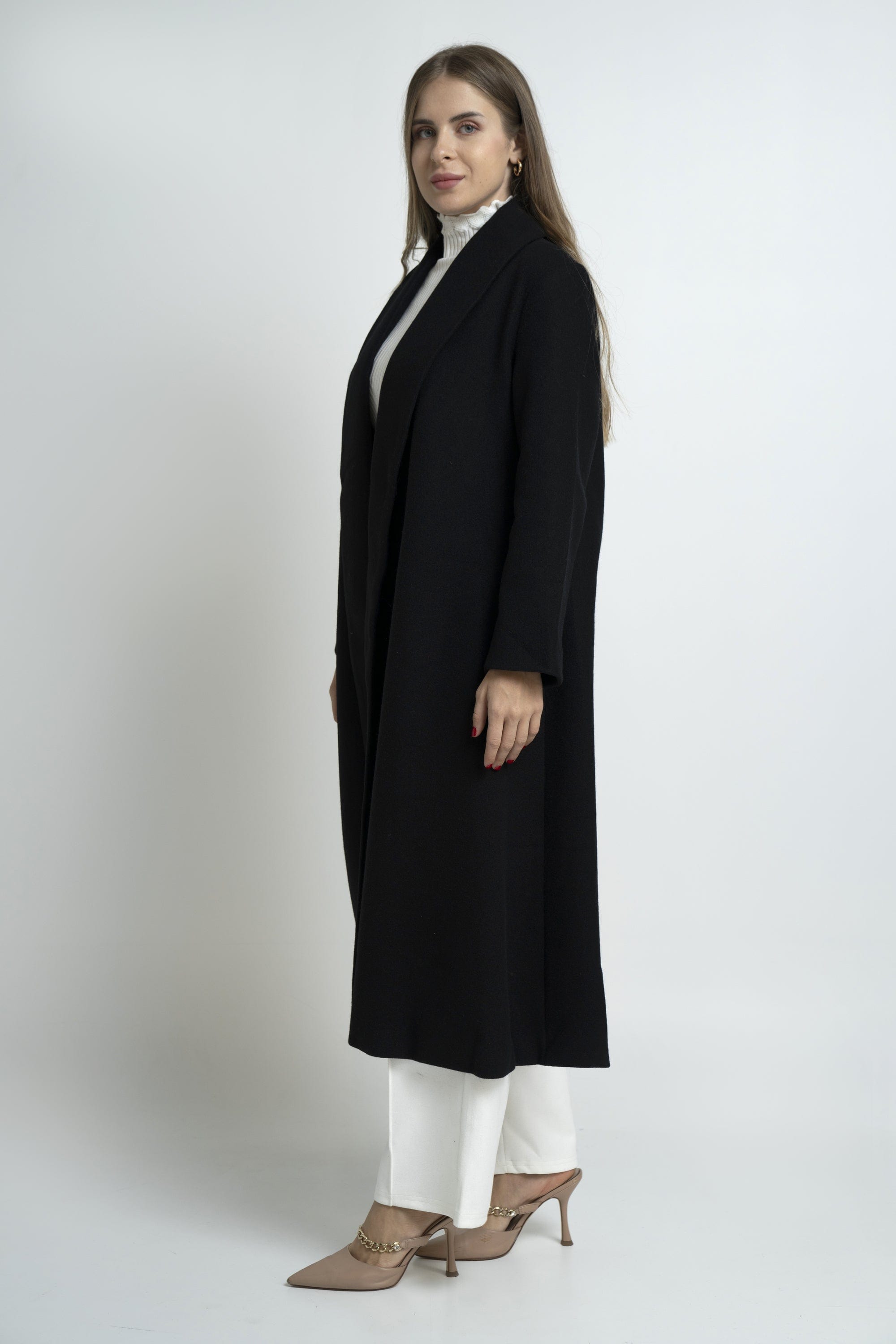 نتشي بالطو واسع طويل كم طويل نسائي