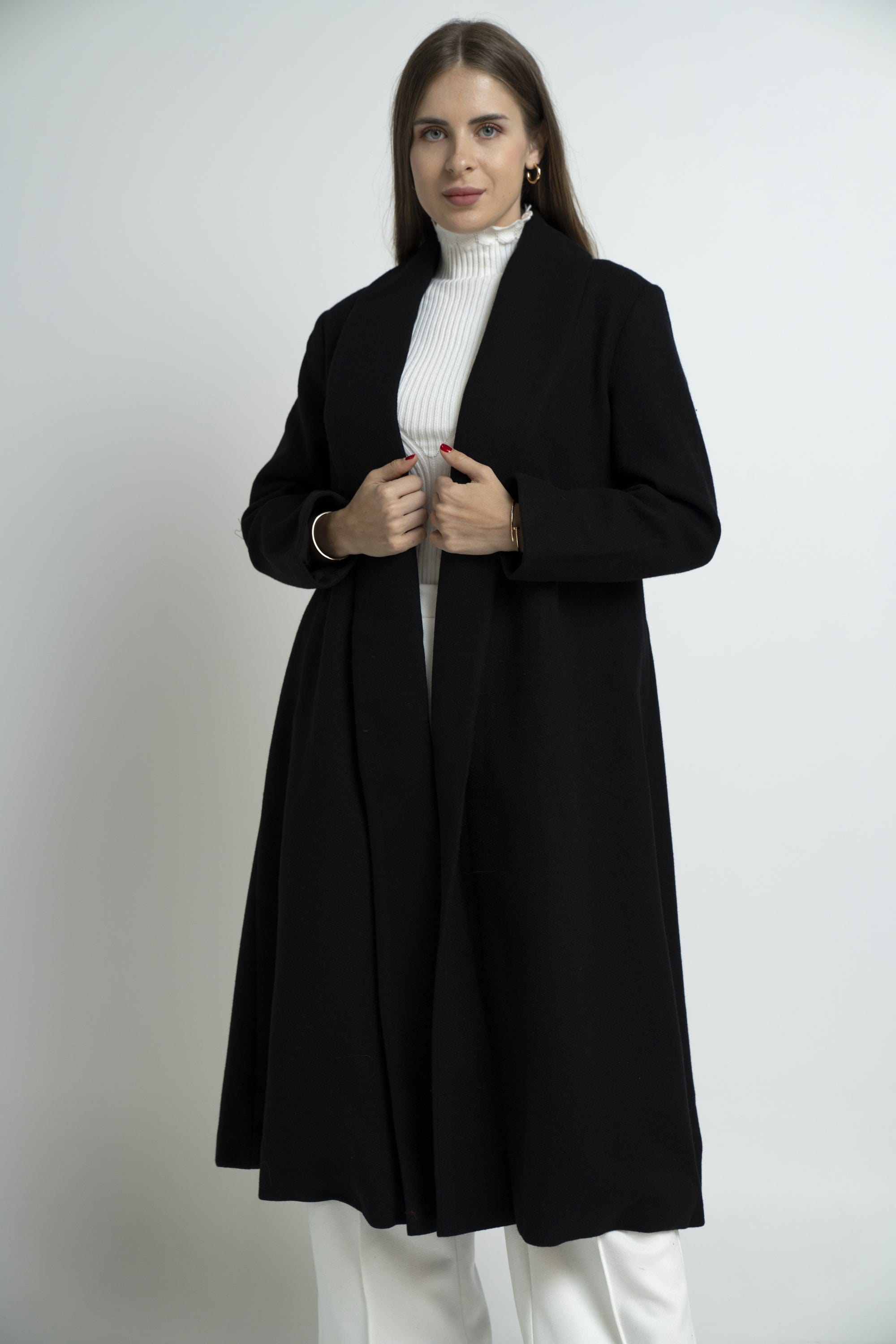 نتشي بالطو واسع طويل كم طويل نسائي