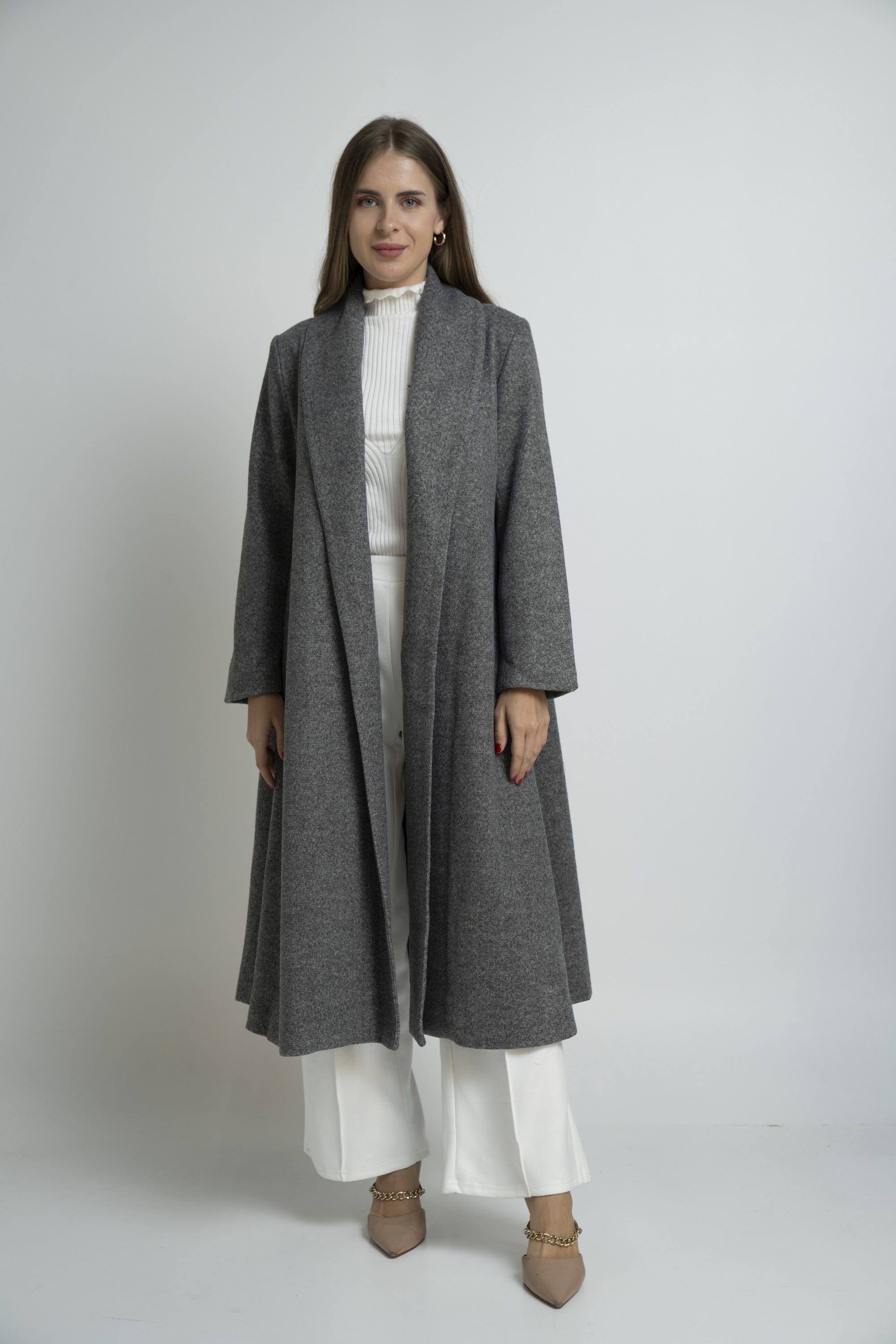 نتشي بالطو واسع طويل كم طويل نسائي