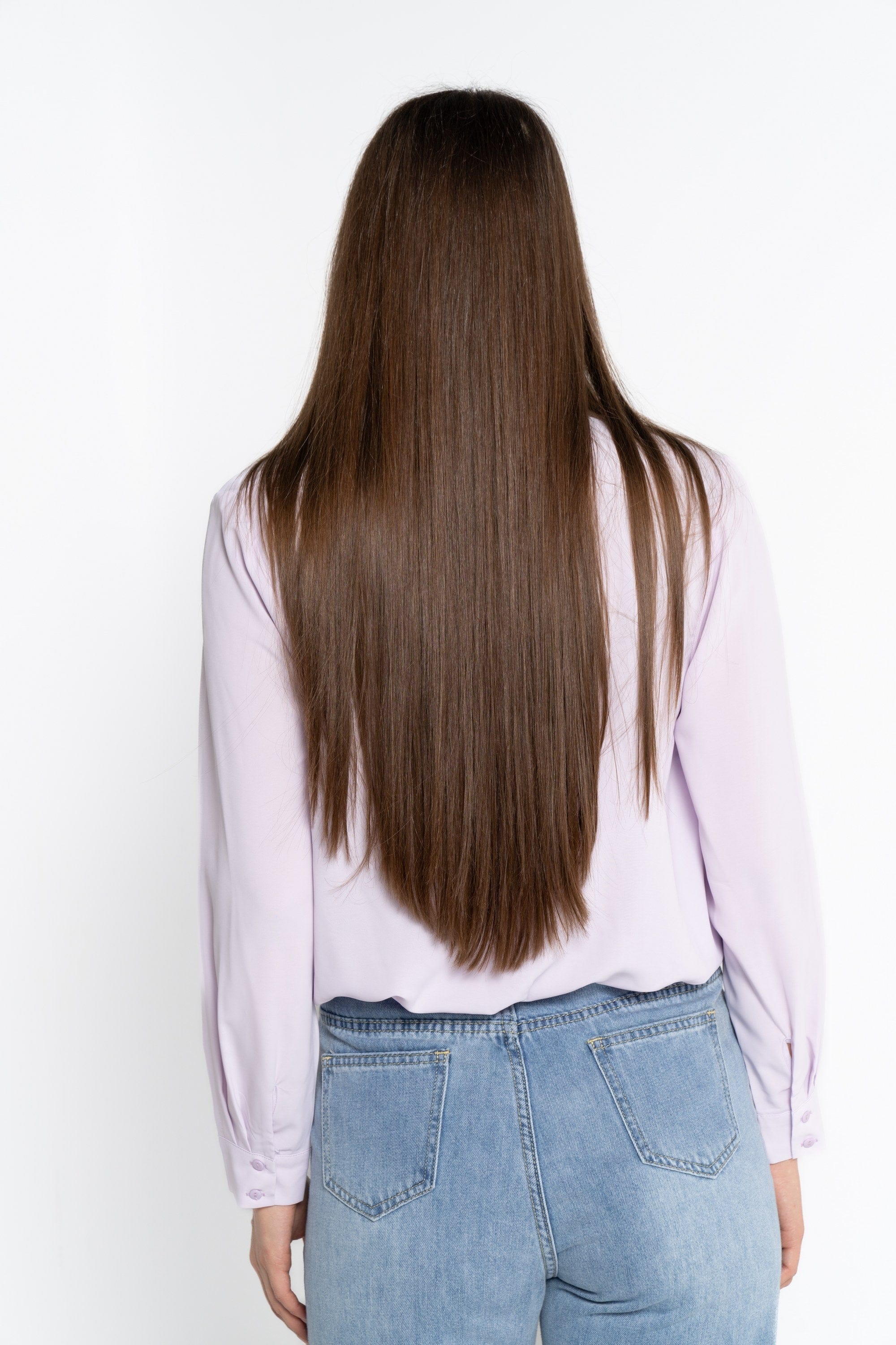 نتشي بلوزة بأكمام طويلة بطيات سادة نسائي