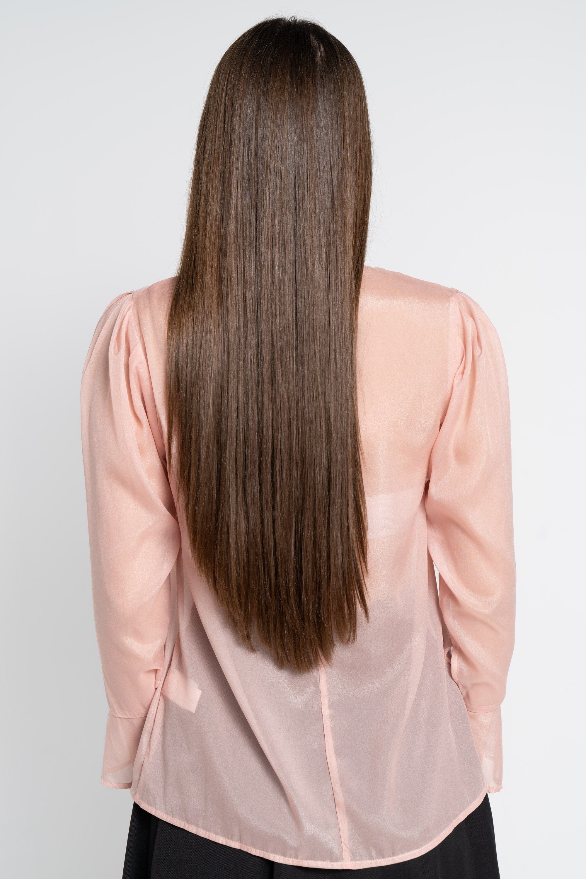 نتشي بلوزة بأكمام طويلة سادة شفافة نسائية