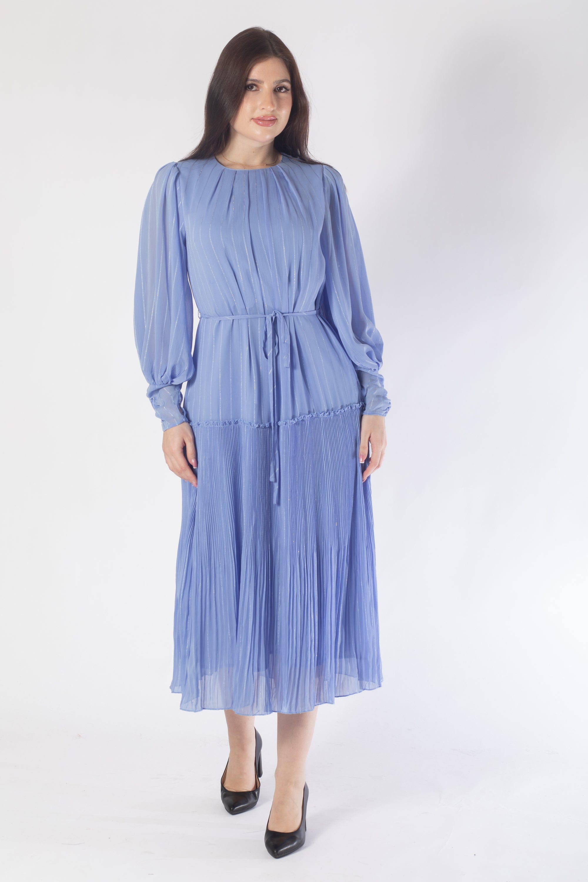 فستان ميدي كم طويل برباط نسائي