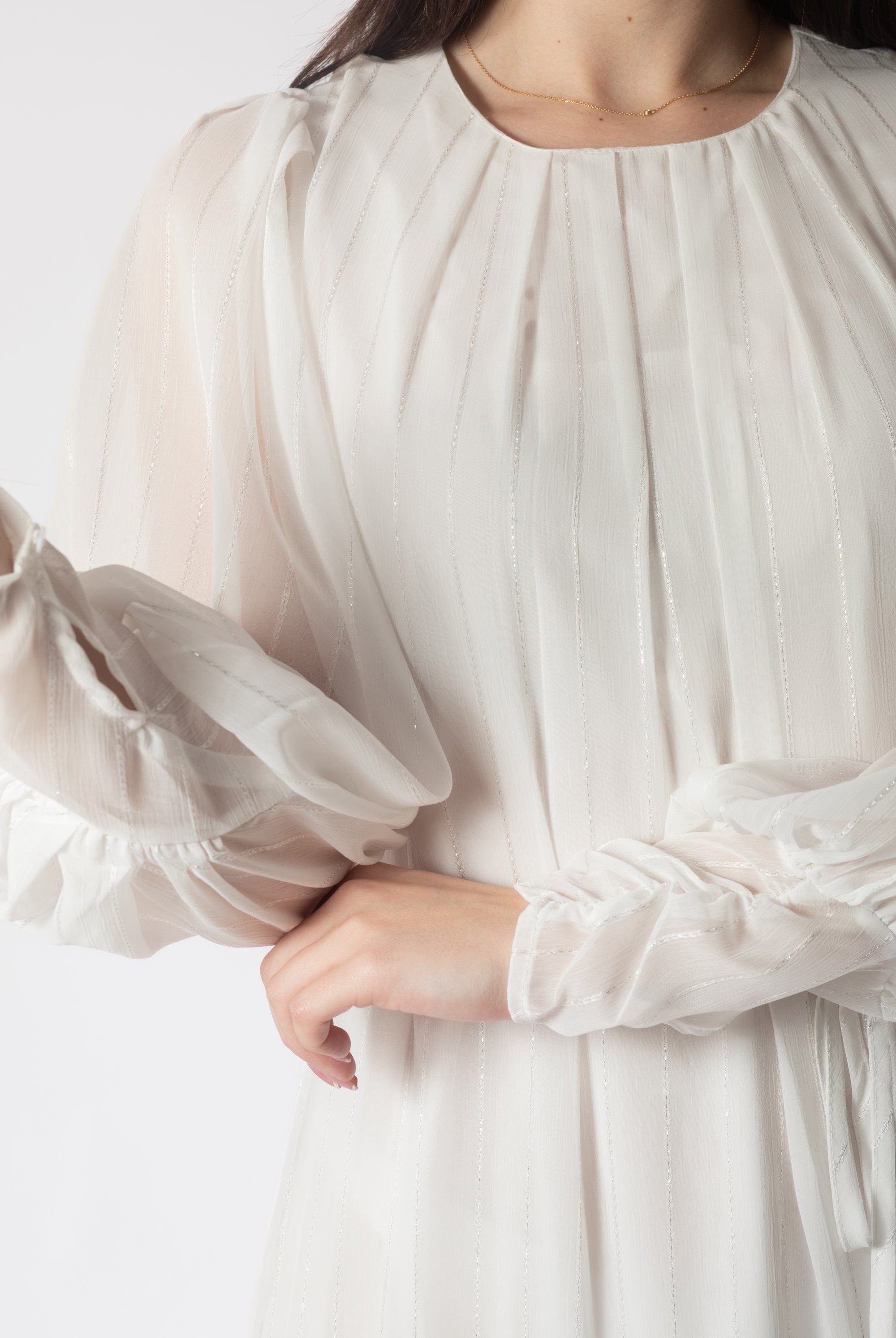 فستان ميدي كم طويل برباط نسائي