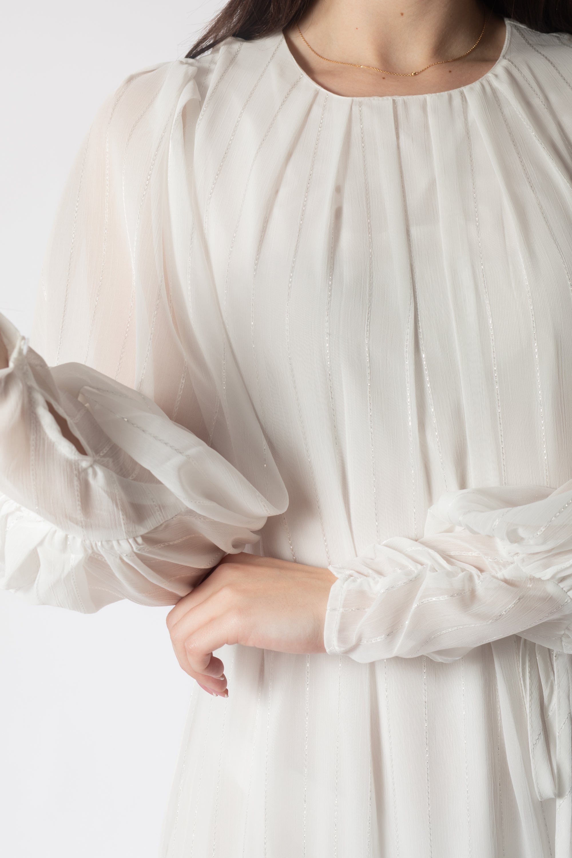 فستان ميدي كم طويل برباط نسائي