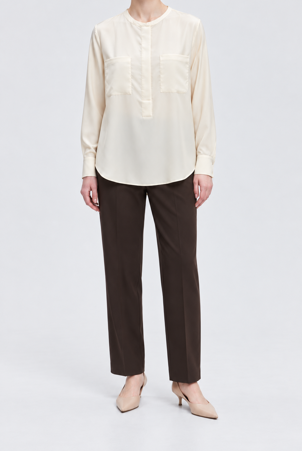 YWTO241050 ecru garment front - model alice