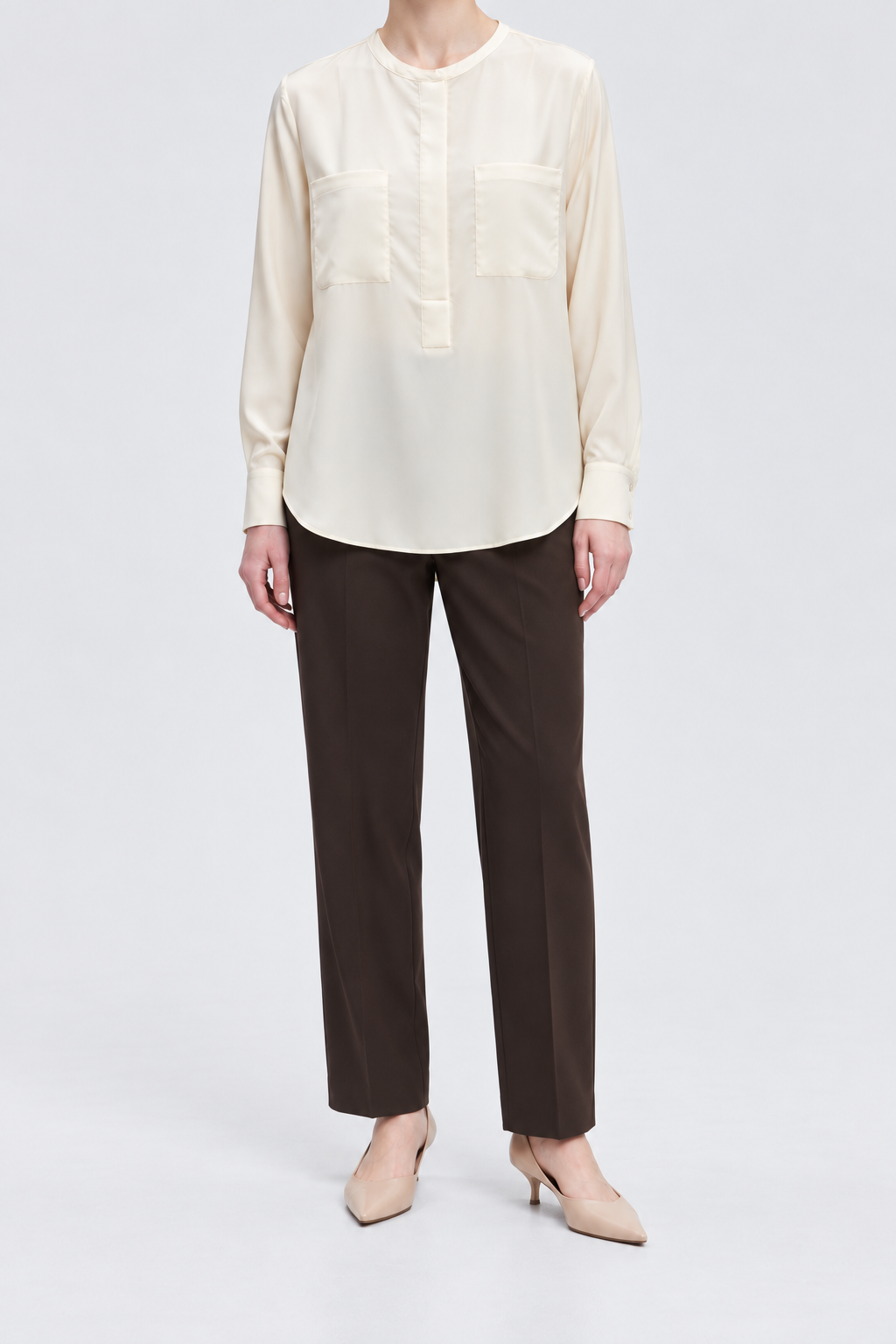 YWTO241050 ecru garment front - model alice