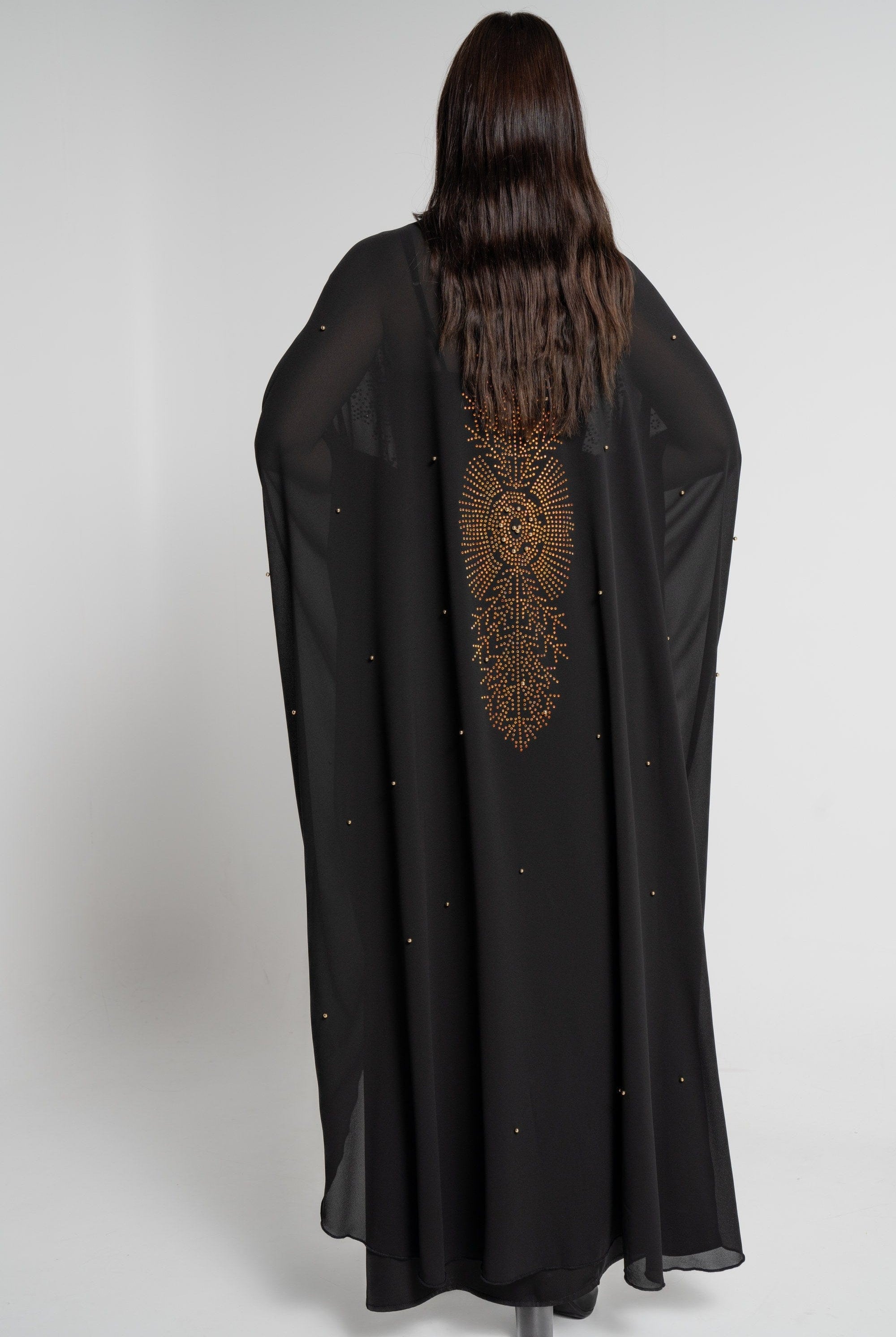 نتشي كارديجان بأكمام طويلة مطرزة نسائي أسود