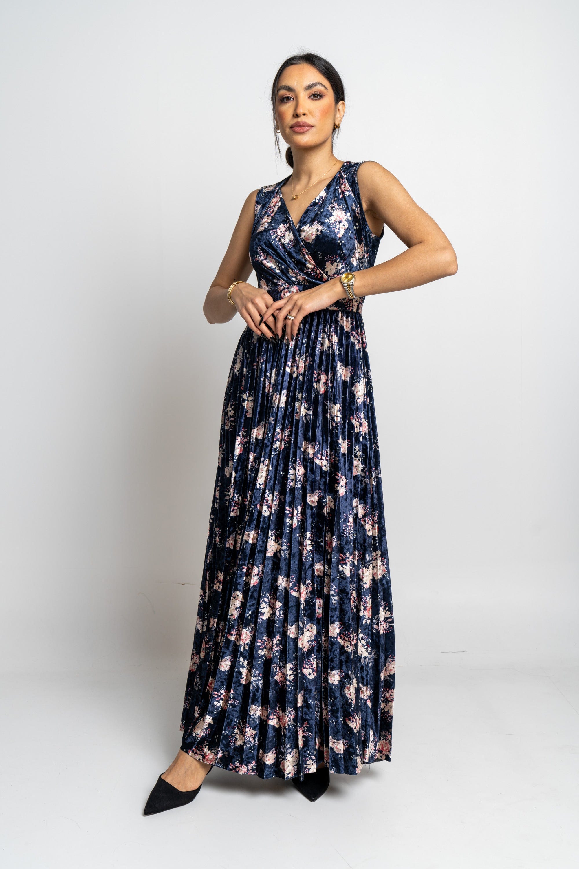 نتشي فستان ماكسي كت مورد سبعة مخصر طويل نسائي