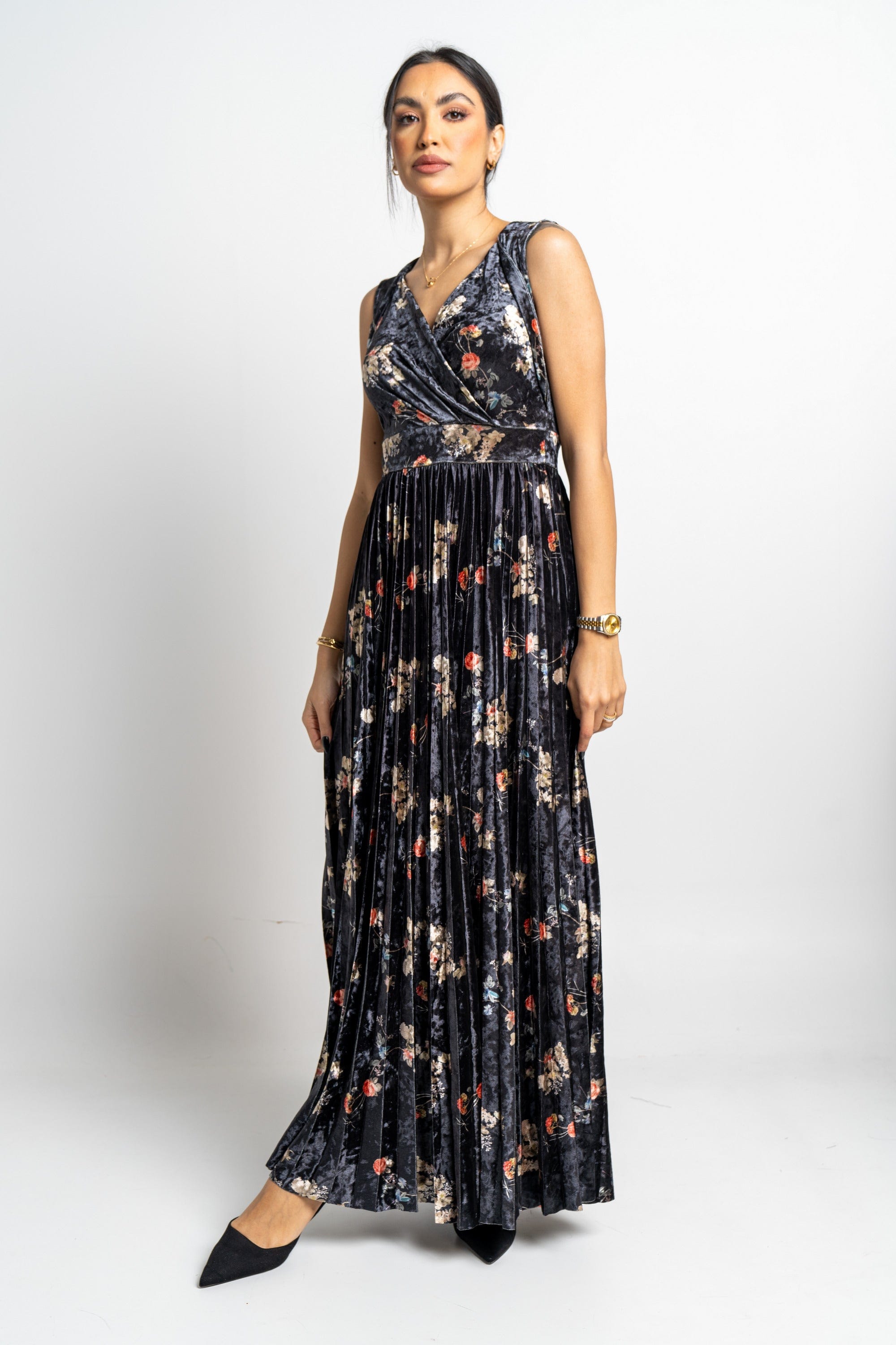 نتشي فستان ماكسي كت مورد سبعة مخصر طويل نسائي