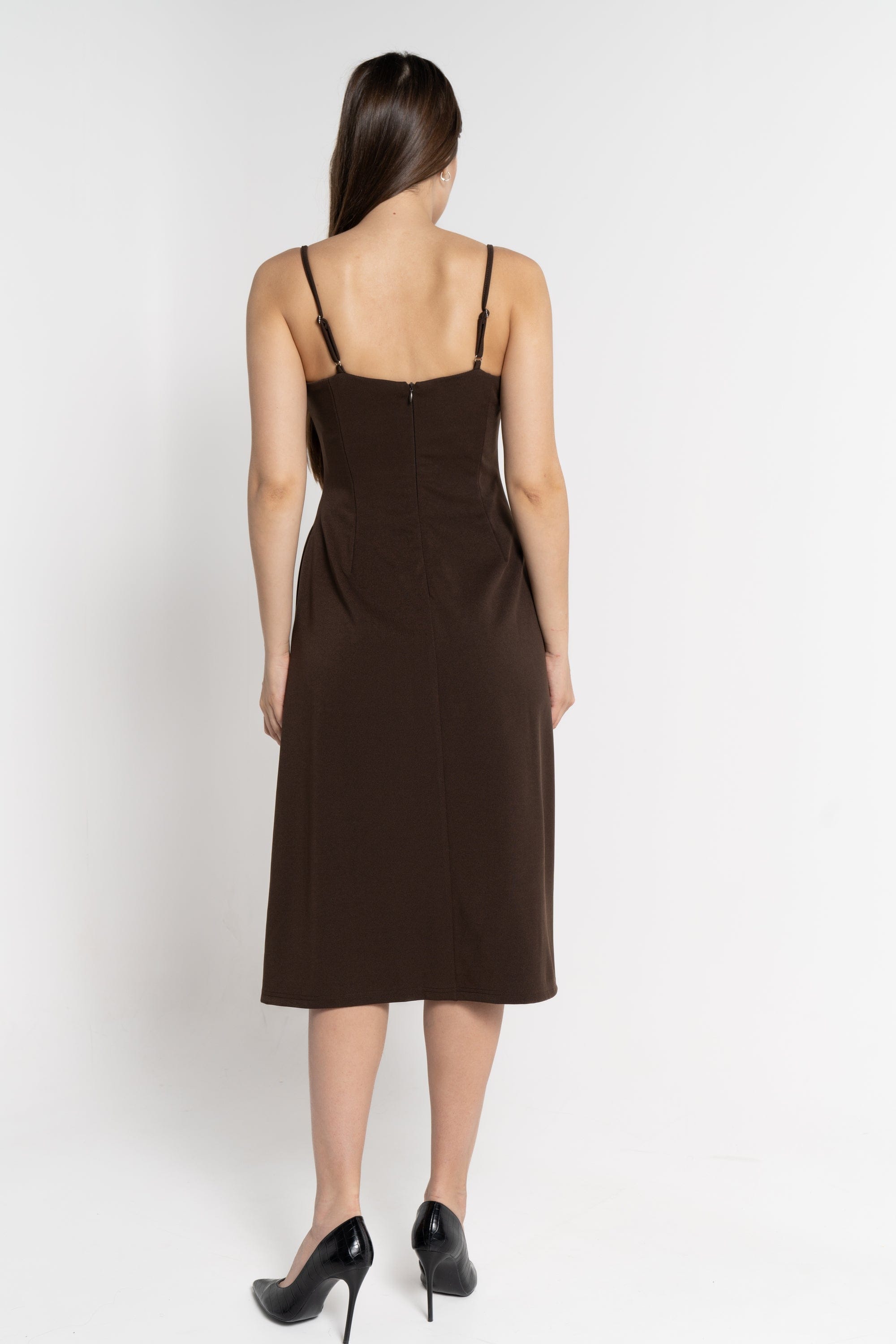 نتشي فستان ميدي بلا أكمام منقوش نسائي