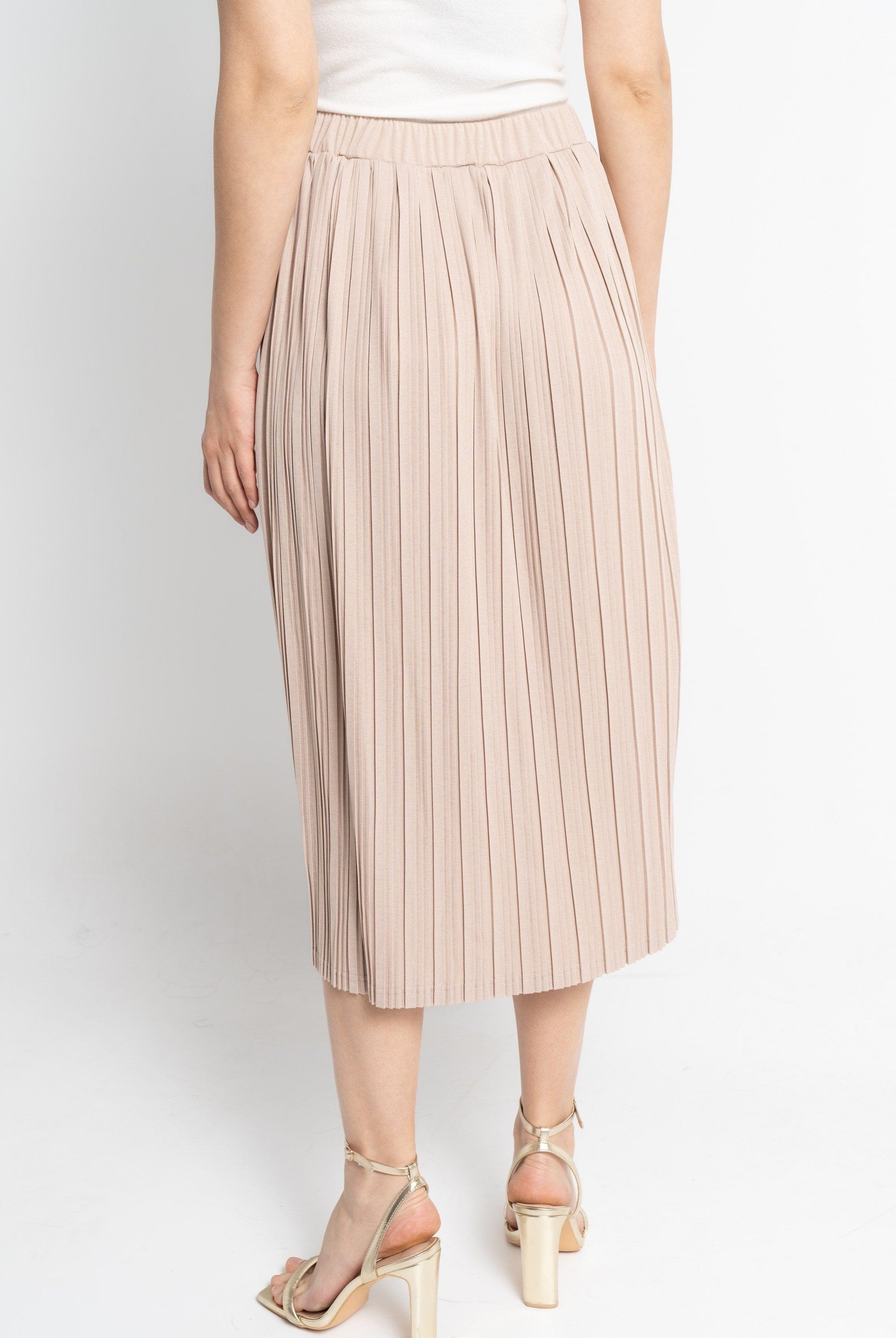 نتشي تنورة ميدي نسائية مطاطة بليسية عريض