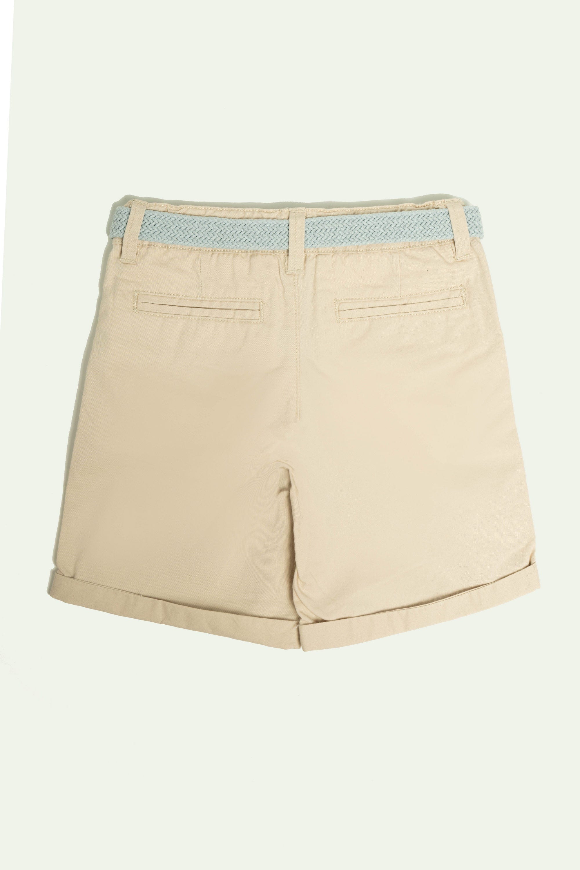 جينجرسنابس شورت اطفال ولادي سادة ملحق بحزام بيج