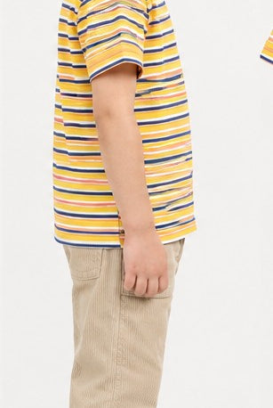 Right side view of Gingersnaps boys striped T-shirt