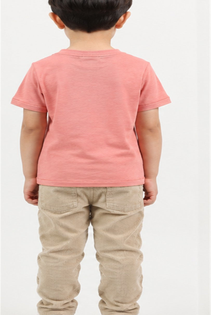 Gingersnaps boys coral Taco Bar T-shirt - back view
